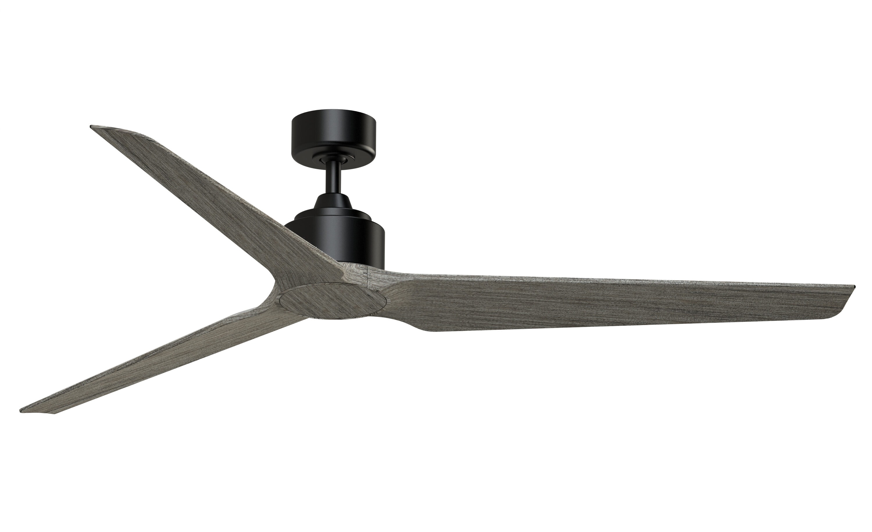 Fanimation FPD8515BLW-64WEW TriAire Custom 64-in Outdoor Smart Black with Weathered Wood Blades Propeller Ceiling Fan Light Kit Compatible - Remote Included ( 3 -Blade )