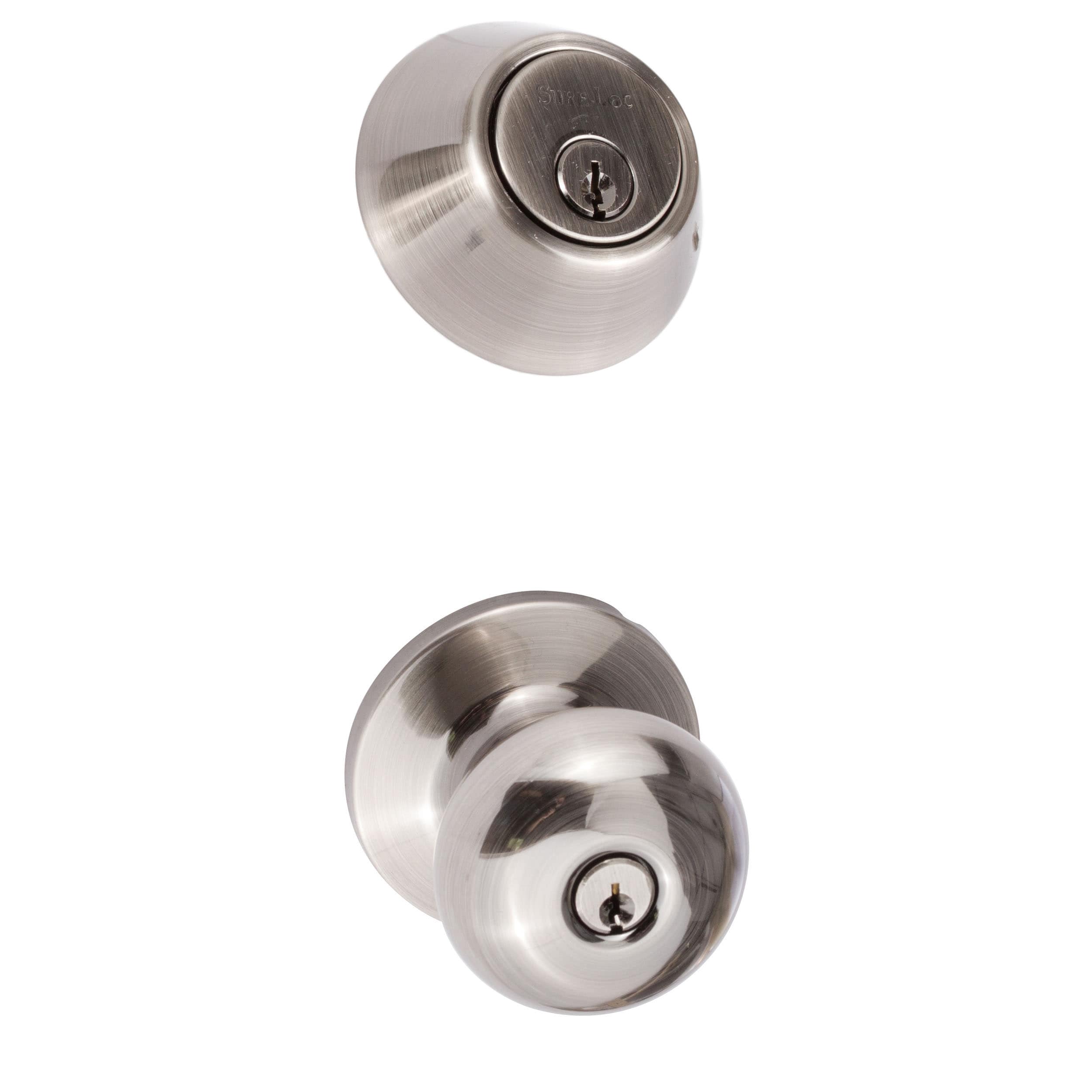 Sure-Loc Hardware DU107/DB201 15A Sure-Loc Door Hardware Durango Antique Nickel Interior/Exterior Single-cylinder deadbolt Keyed entry door knob Single pack