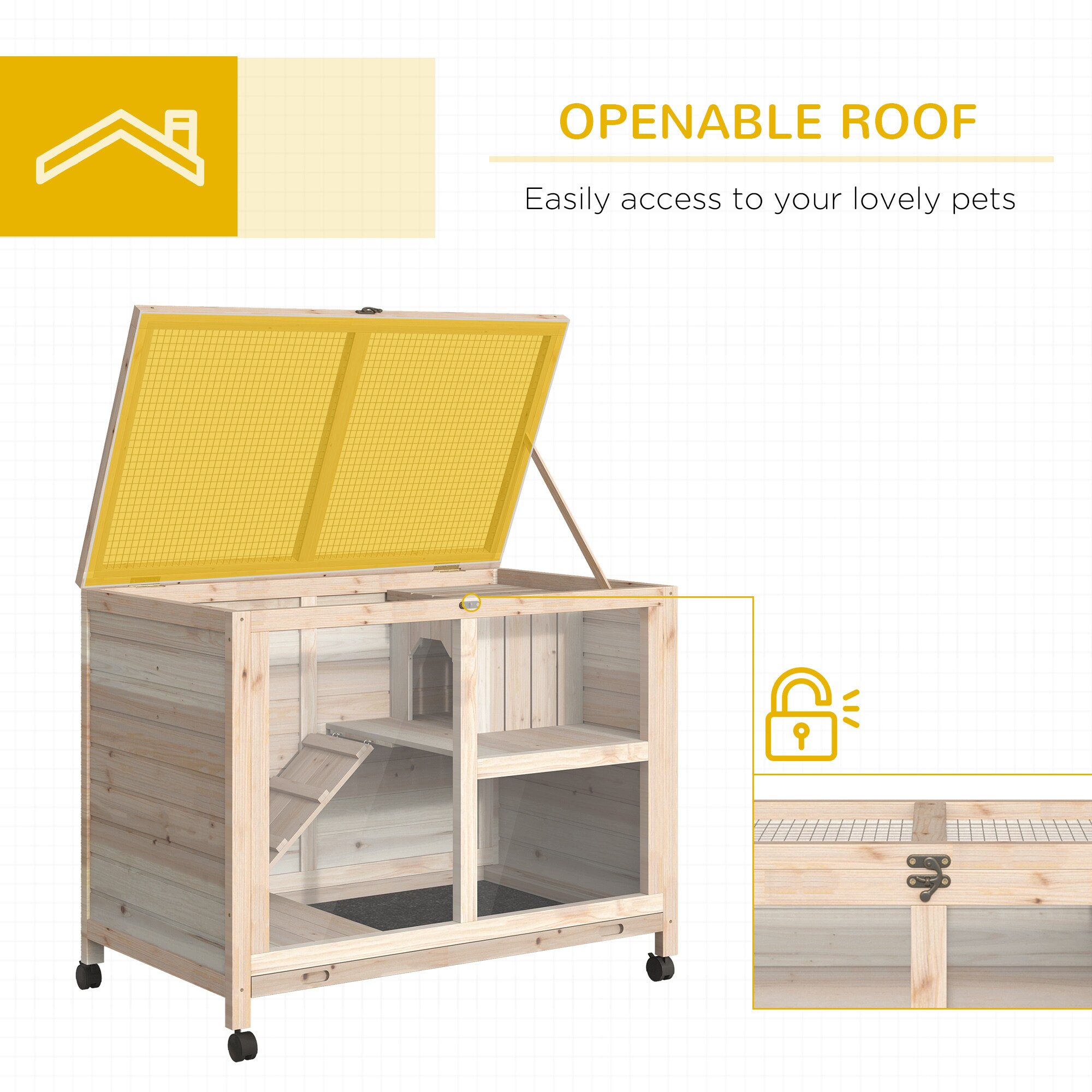 PawHut D51-124ND Chicken-Coops-Rabbit-Hutches - View #9