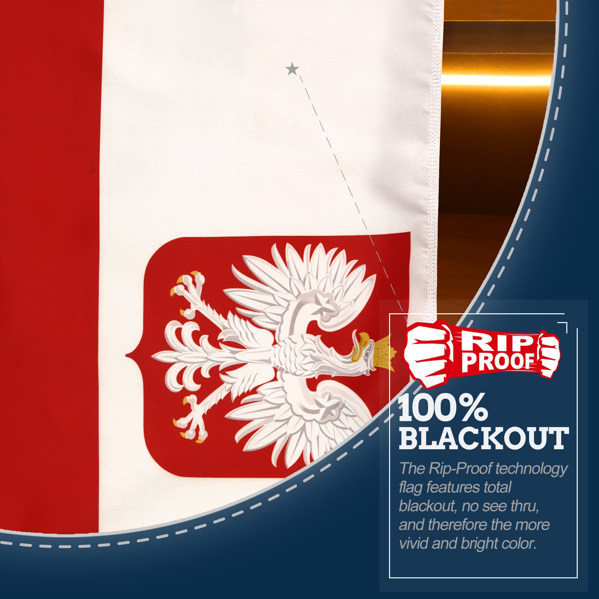 Rip-Proof Double Sided 3-Ply Poland State Ensign Flag 3x5 Foot