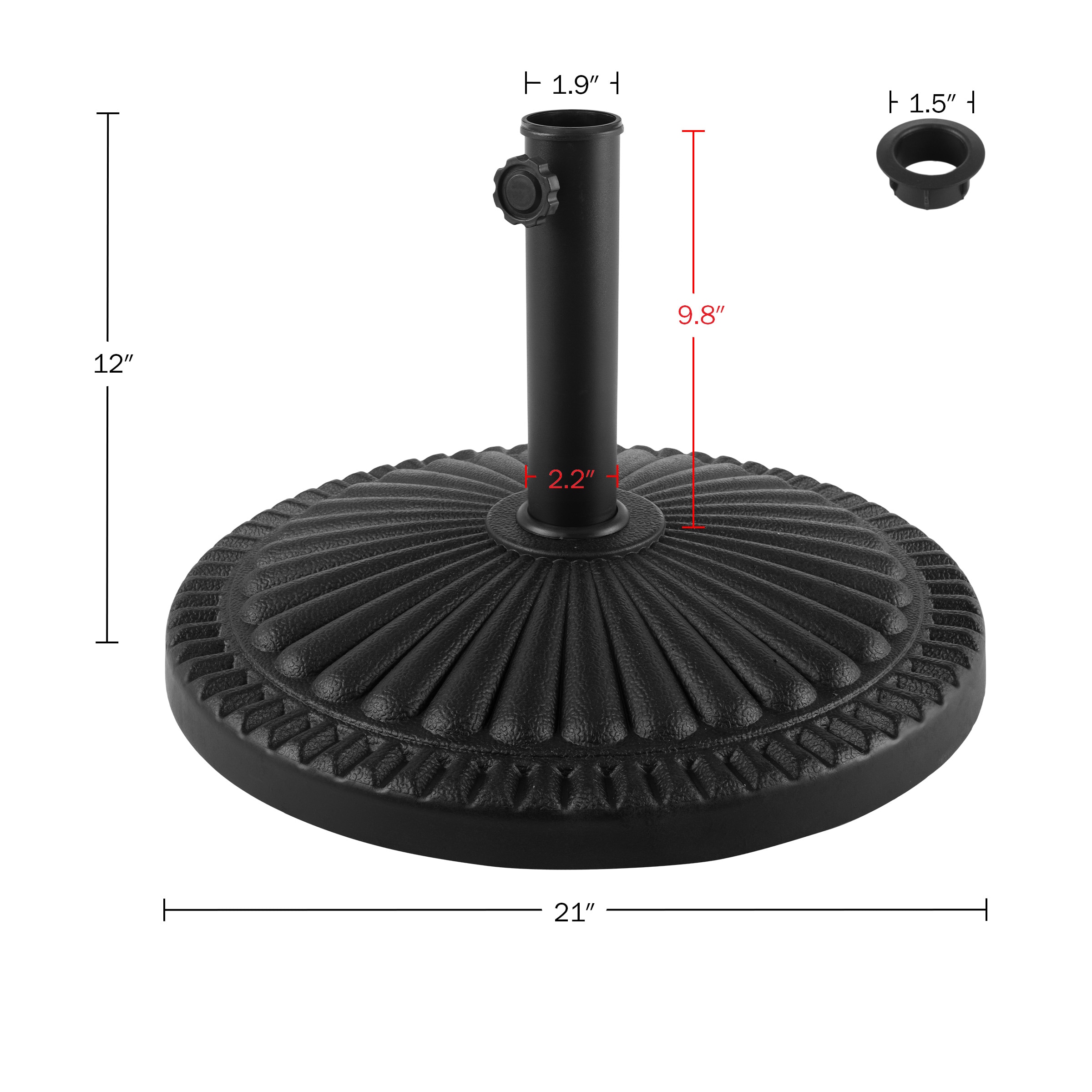 Pure Garden Garden Black Patio Umbrella Base in the Patio Umbrella ...