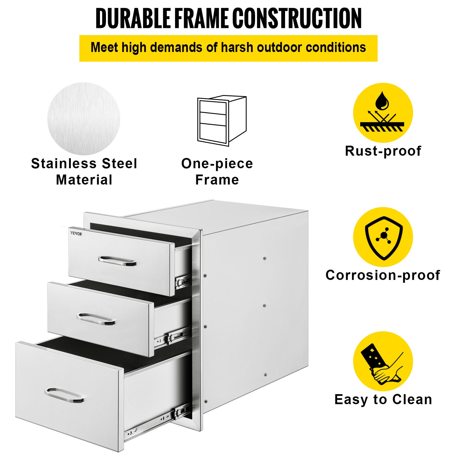 VEVOR Outdoor Kitchen Pull-Out Drawer 18-in W x 23.1-in D x 23.2-in H Outdoor Kitchen Cabinet 18X23YC3CBXGCTG01V0 simolary.com 20 VEVOR Outdoor Kitchen Pull-Out Drawer 18-in W x 23.1-in D x 23.2-in H Outdoor Kitchen Cabinet 18X23YC3CBXGCTG01V0 Simolary simolary.com 20