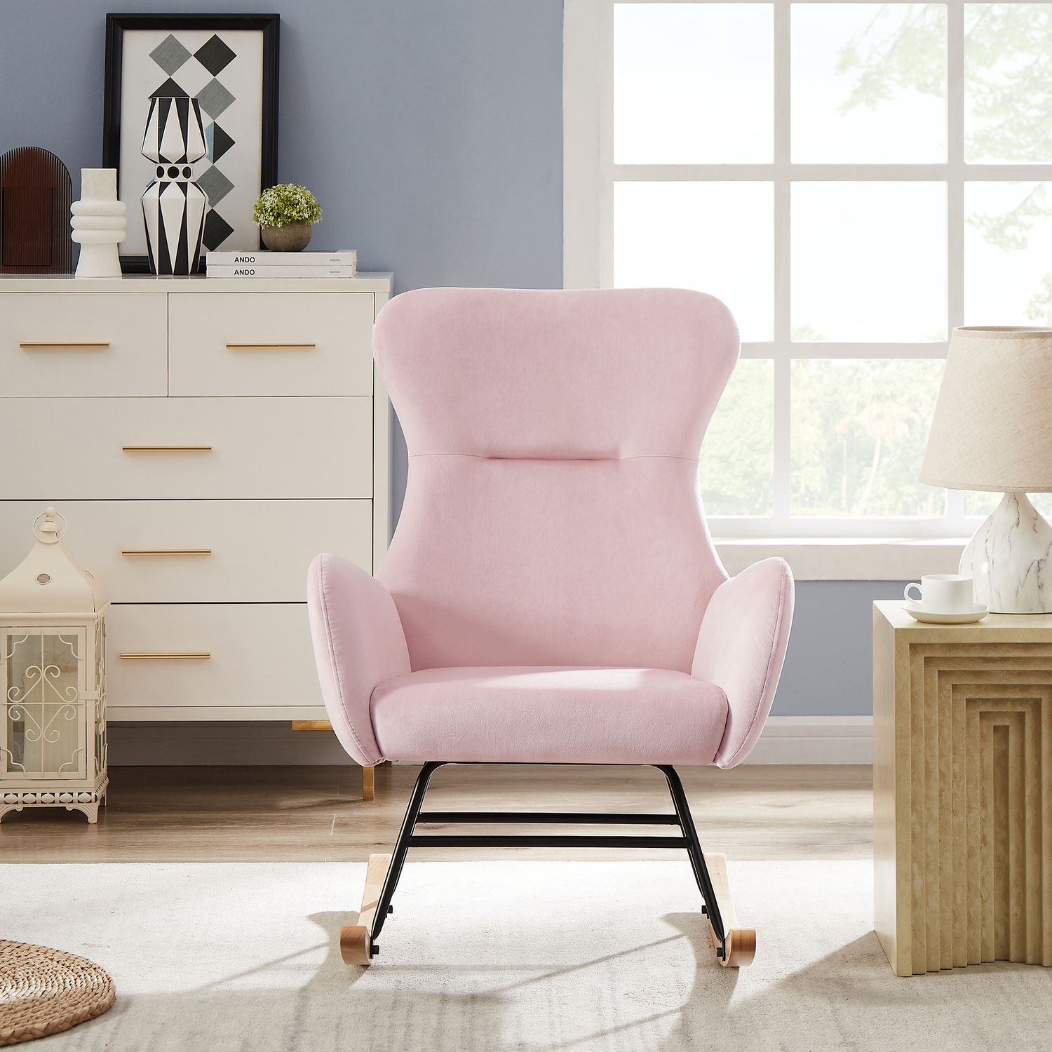 Pink outlet linen chair