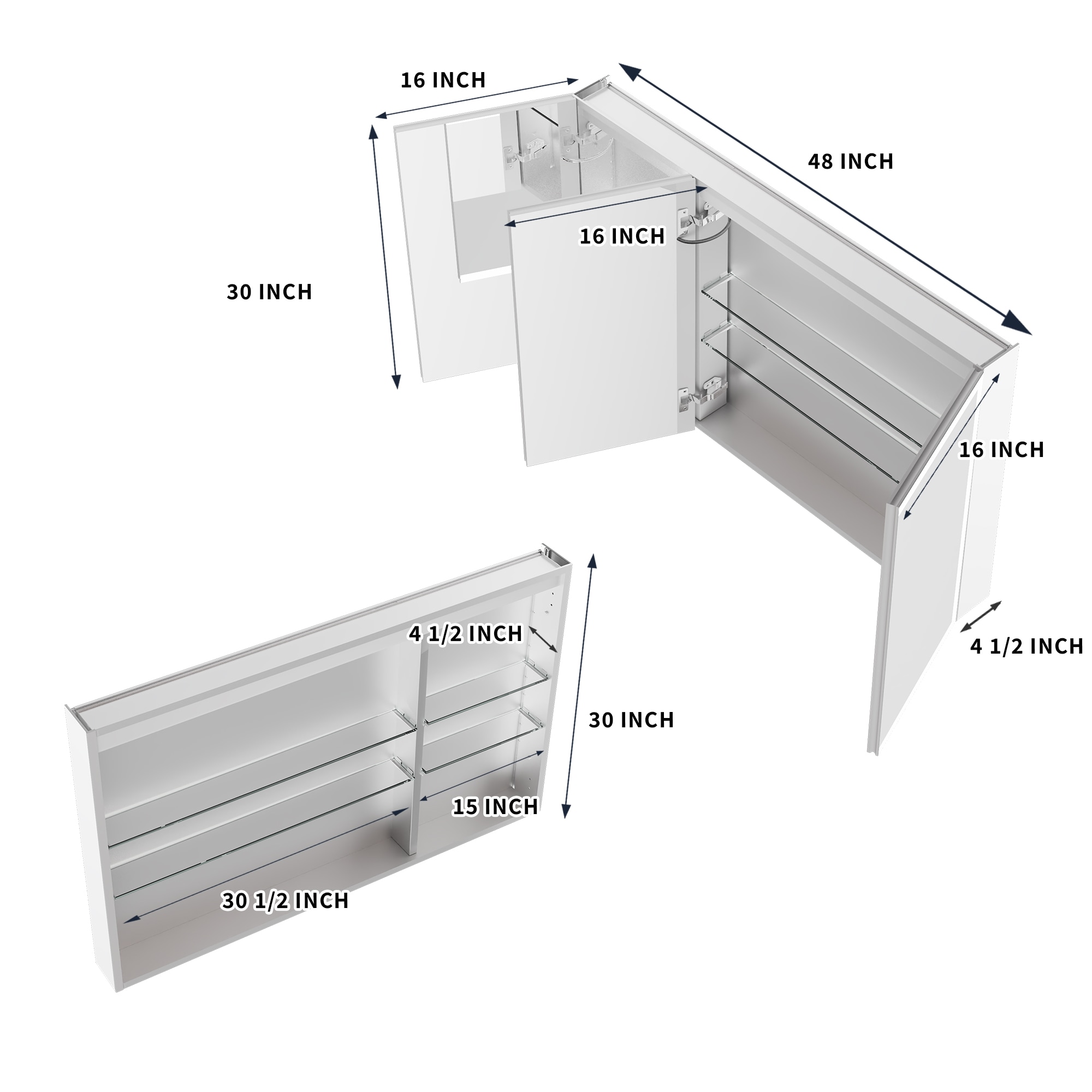 AAZJ JDEX-MC4832V5FB Bathroom-Medicine-Cabinets - View #3