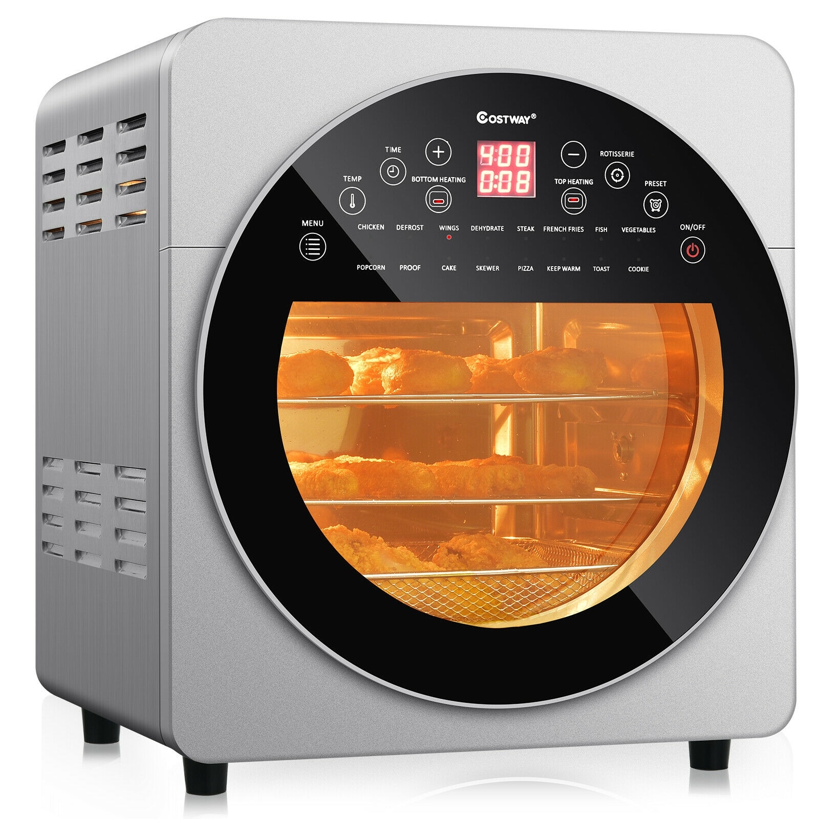19 QT Multi-function Air Fryer Oven 1800W Dehydrator Rotisserie w/  Accessories