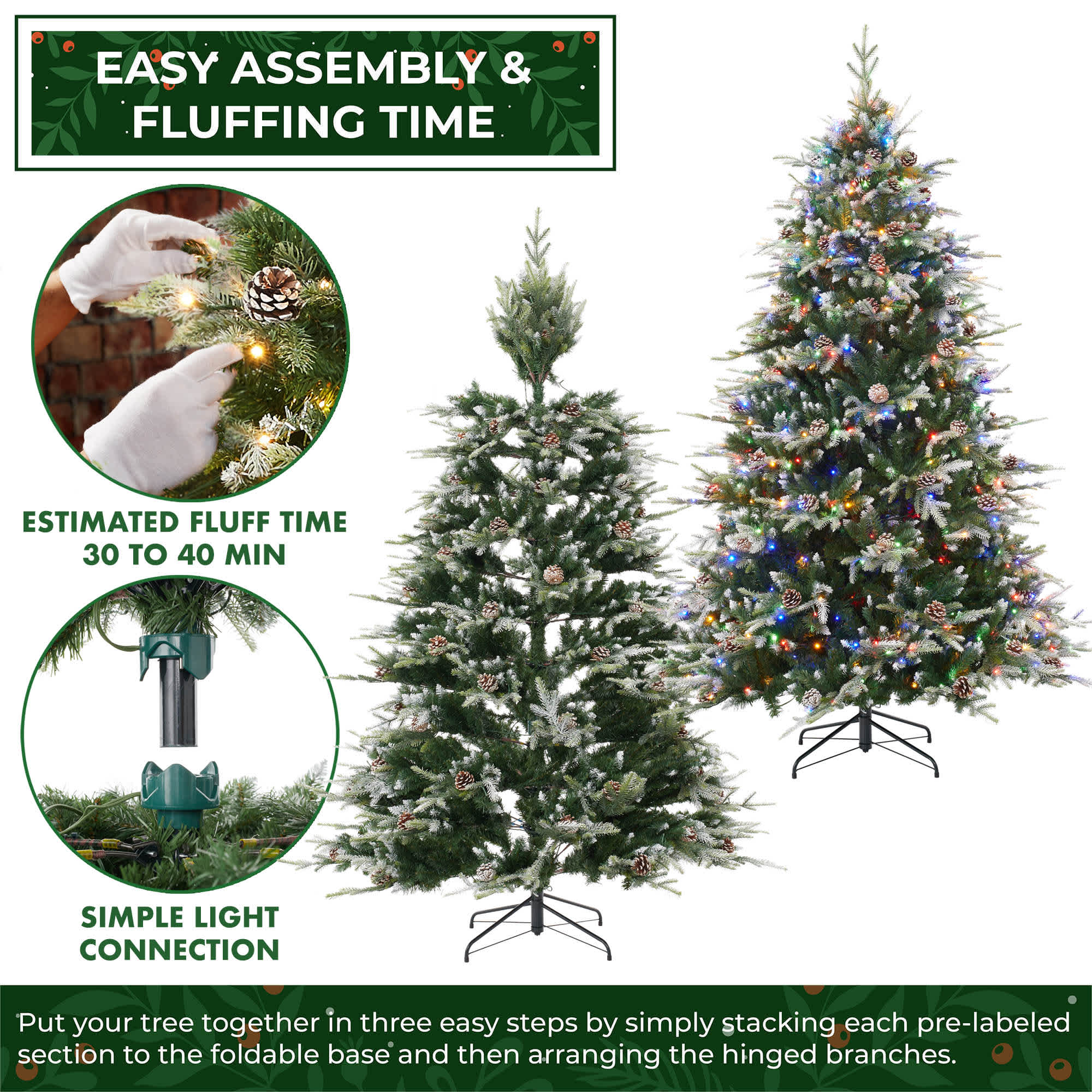 Casafield SZN-TR-357HL Artificial-Christmas-Trees - View #3