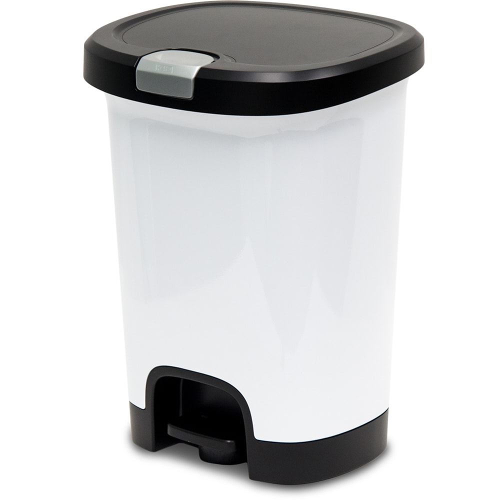 Hefty 7-Gallon White Plastic Touchless Trash Can with Lid in the Trash ...