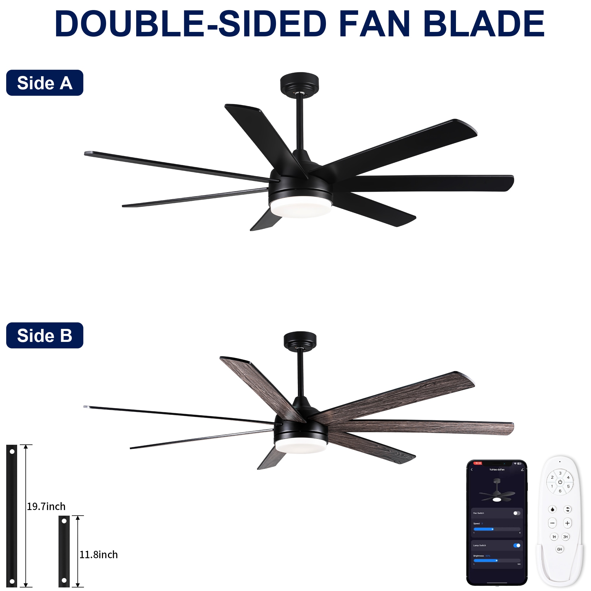 YUHAO LSDC1163BKM722 Ceiling-Fans - View #2