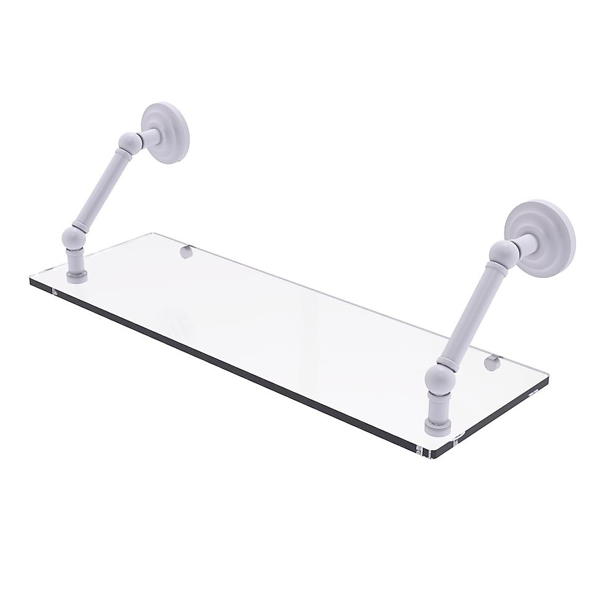 Allied Brass Prestige Que New Matte White 1-Tier Brass Wall Mount Bathroom Shelf Allied Brass Prestige Que New Matte White 1-Tier Brass Wall Mount Bathroom Shelf