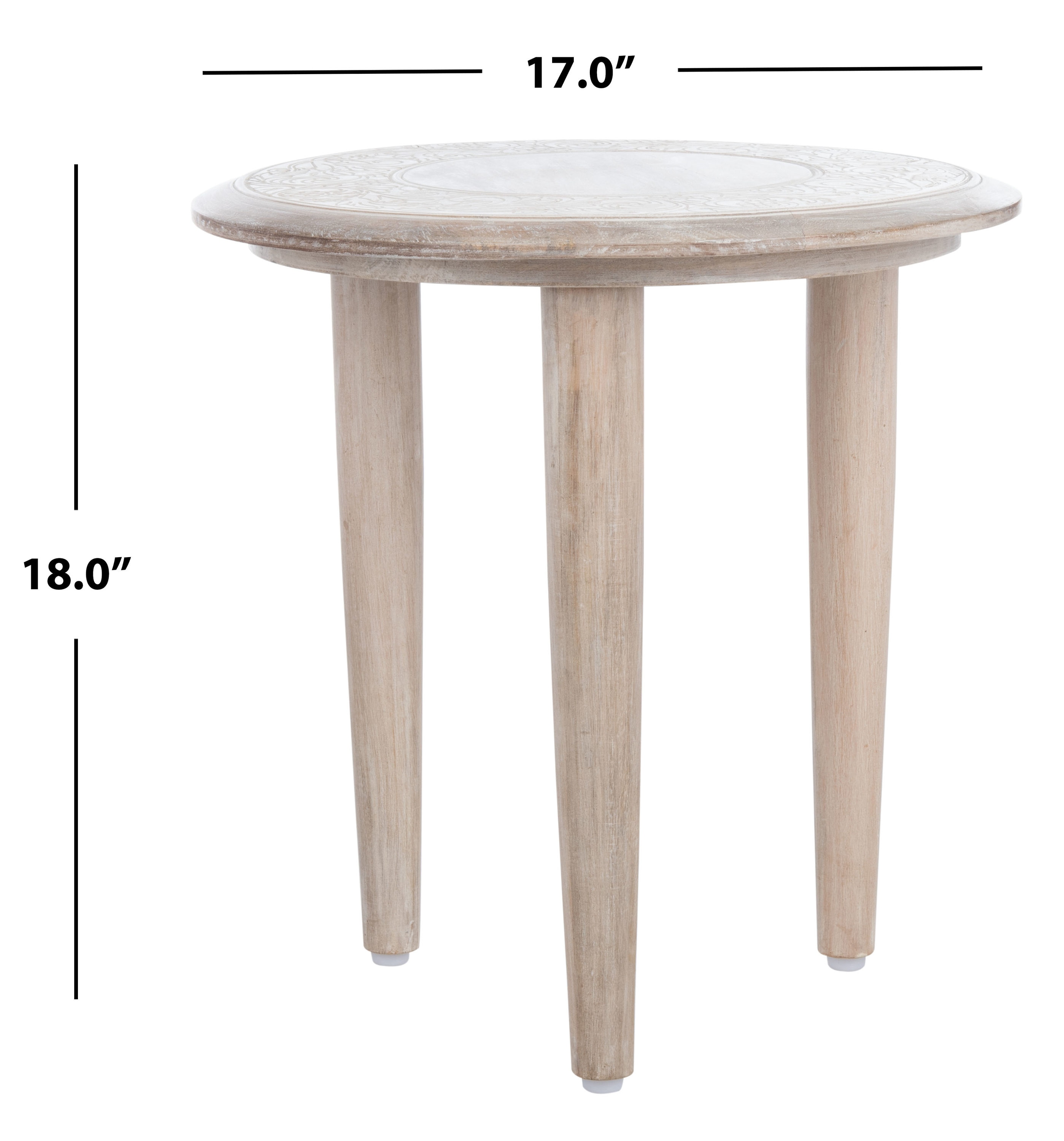 whitewash wood end tables