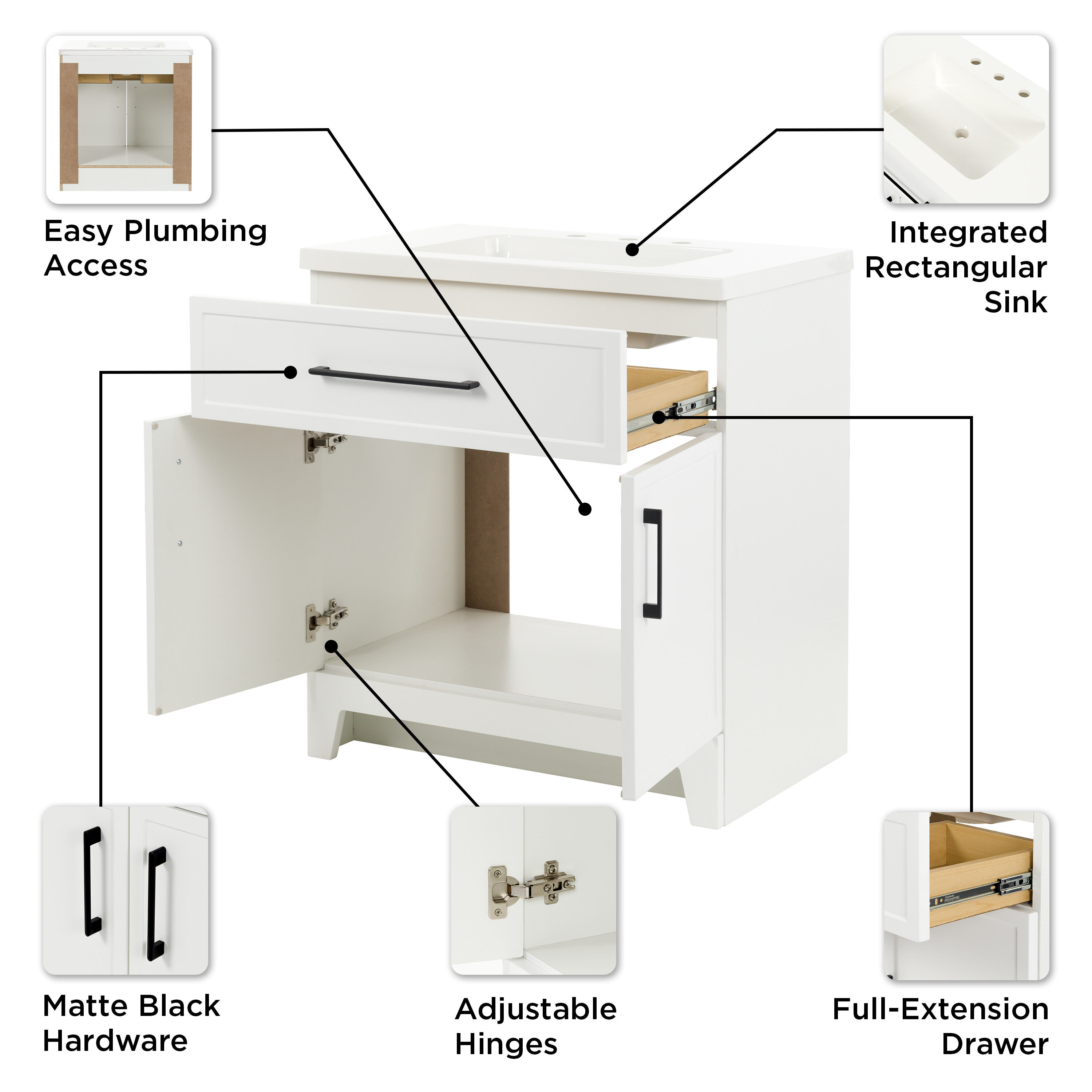 Style Selections LW24W30P2-WH Bath-Vanity-Combo - View #16