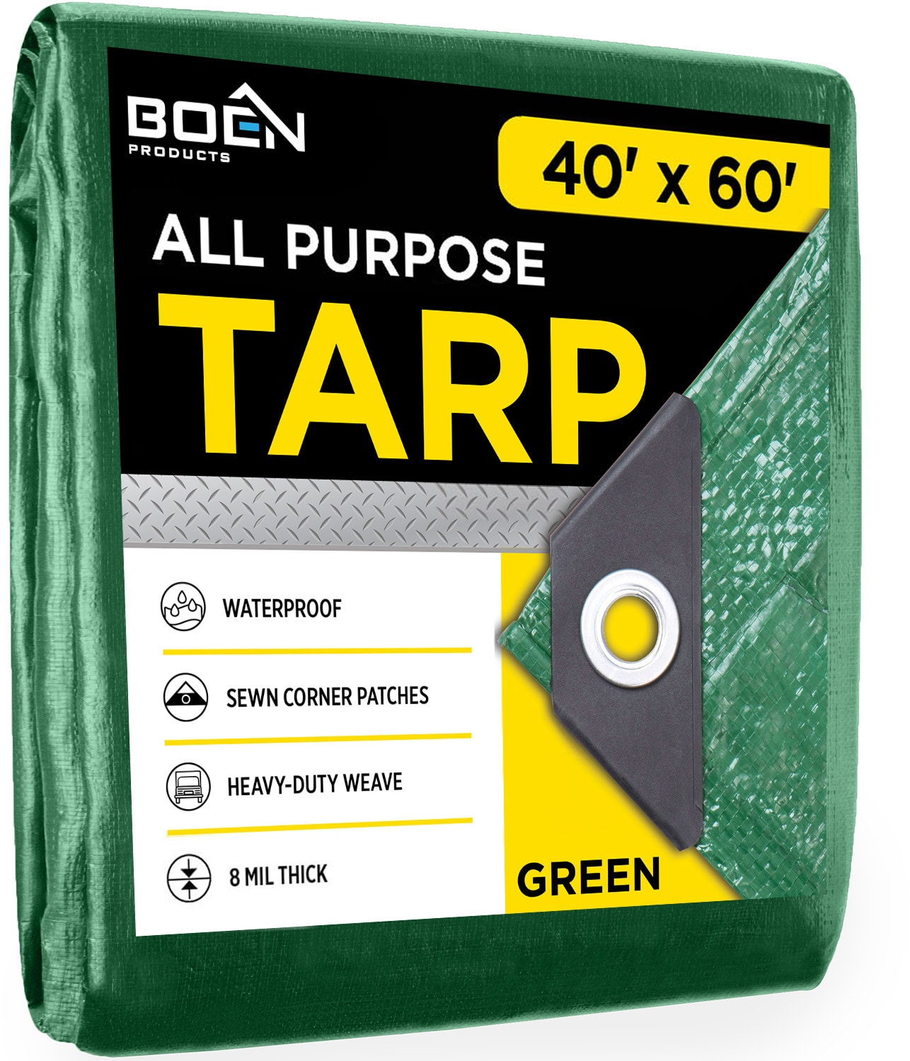 BOEN GT-4060 40-ft x 60-ft Green Waterproof Commercial Polyethylene 8-mil Tarp