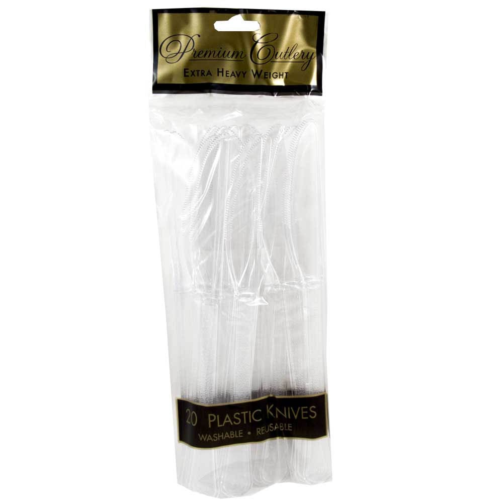 JAM Paper 2255820744 20 -Count Clear Disposable Cutlery