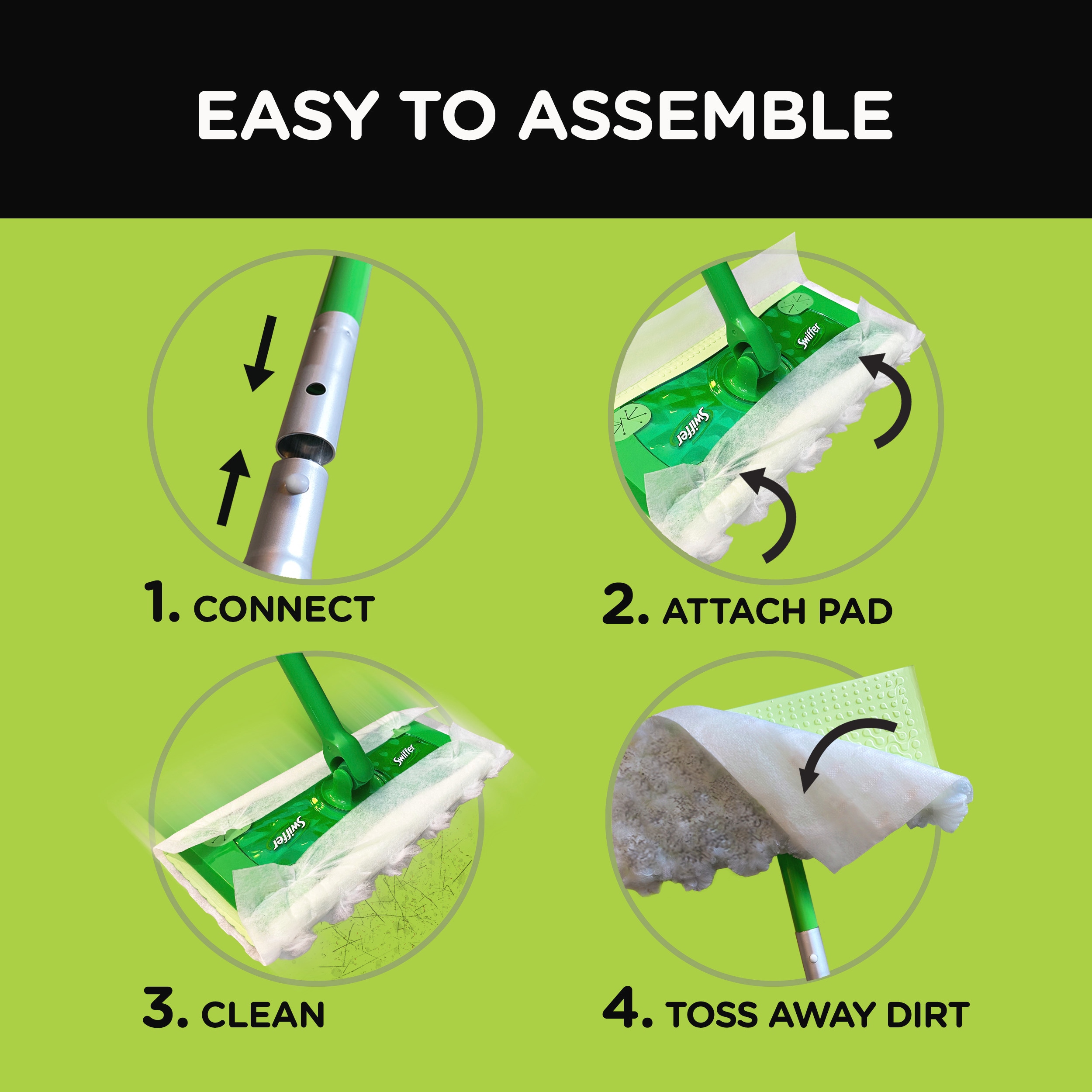 Swiffer Sweeper Cleaner Dry and Wet Mop Starter Kit for Cleaning Hardwood  and Floors, Includes: 1 Mop, 7 Dry Cloths, 3 Wet Cloths