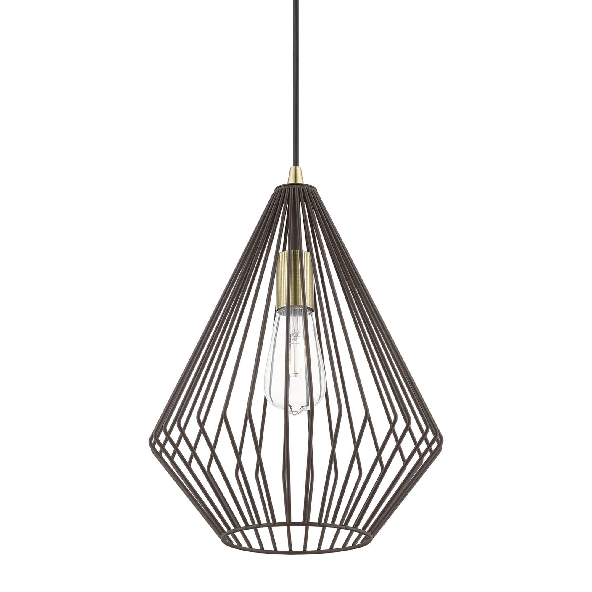 Linz Geometric Bronze & Antique Brass 1-Light Pendant