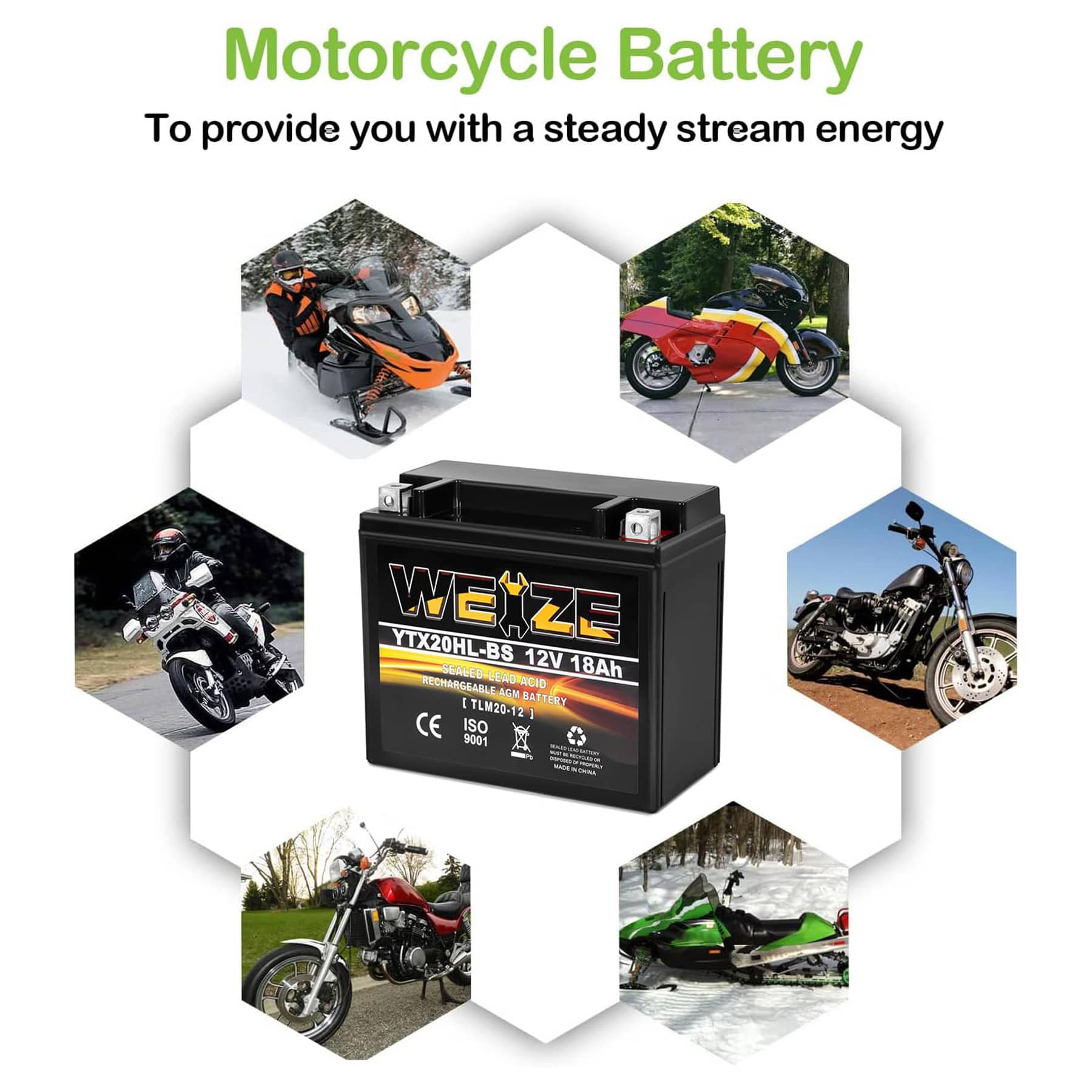 WEIZE YTX-20HL-TP Power-Equipment-Batteries - View #7