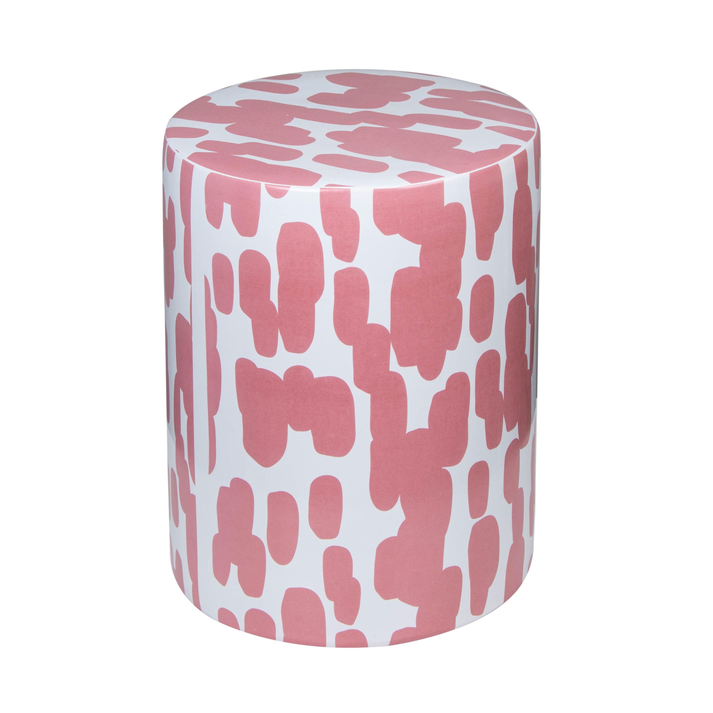 TOV Furniture TOV-OC68775 Taurus Pink Strokes Concrete Ottoman