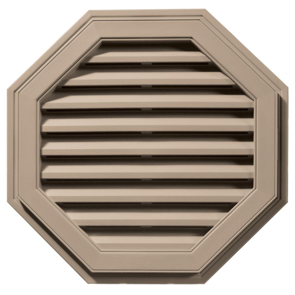 Builders Edge 120012727023 27-in x 27-in Wicker Octagon Vinyl Gable Louver Vent