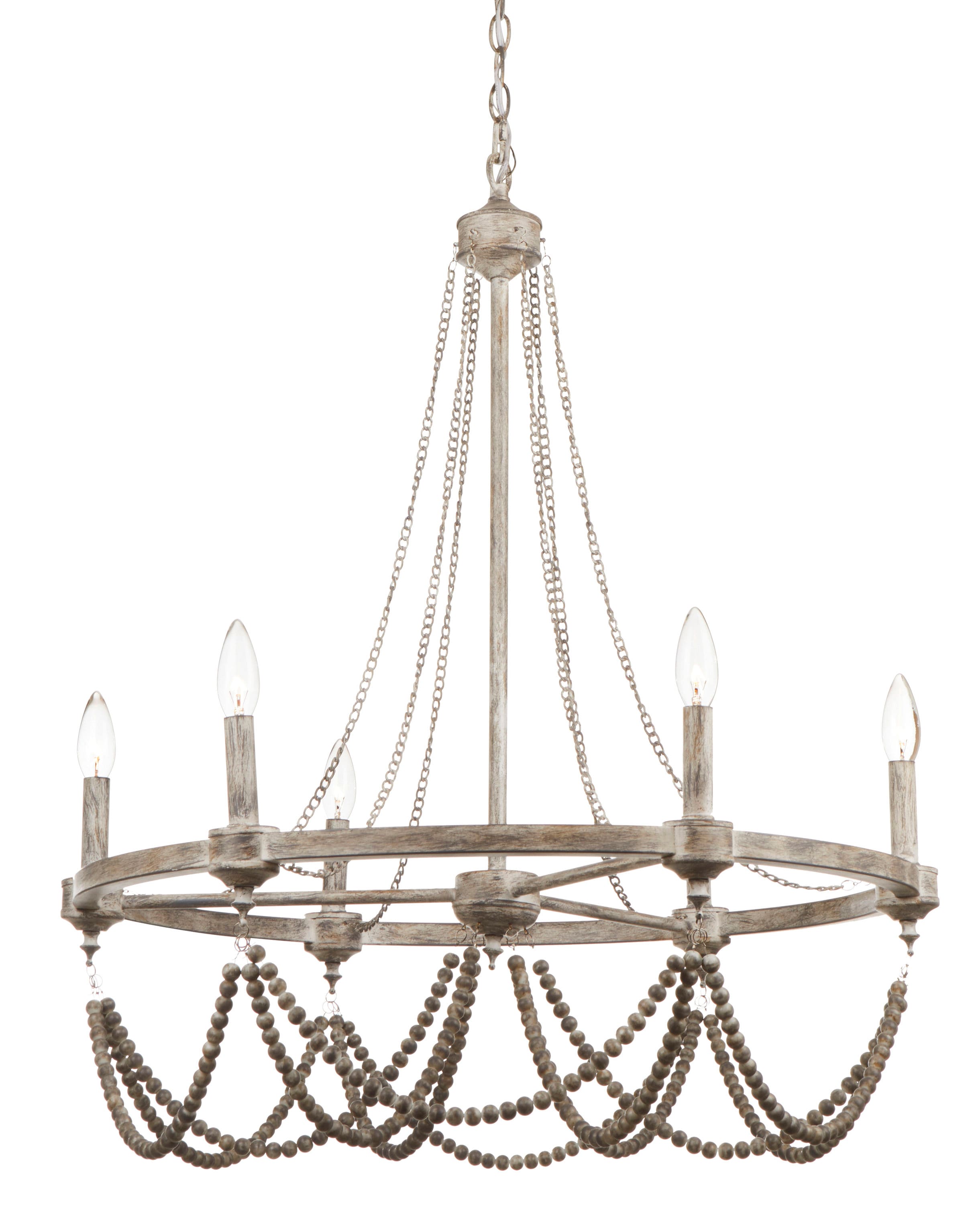 6 light beaded chandelier