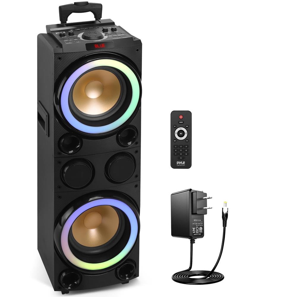  10 Portable Bluetooth PA Karaoke Speaker System with LED Lights USBSDRemote Control  Rechargeable Battery
