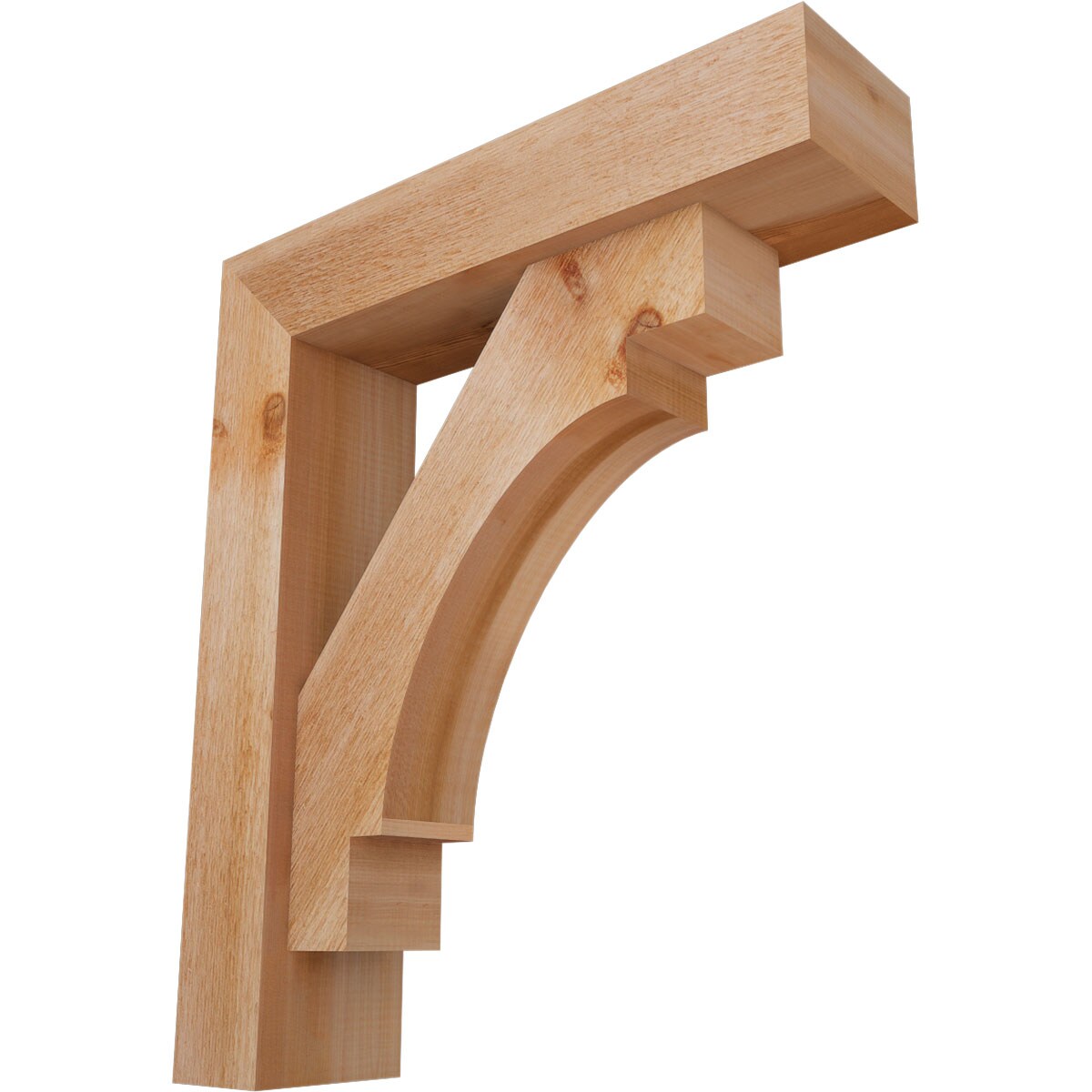 Ekena Millwork 1463046 Merced block rough sawnbracket with offset brace 6-in x 24-in x 28-in Western red cedar Brown Wood Standard bracket
