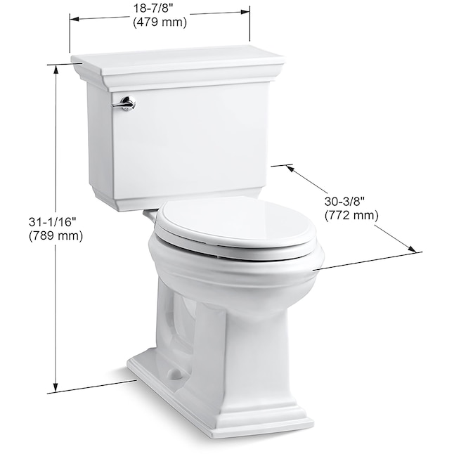 Kohler Memoirs White Elongated Chair Height 2 Piece Watersense Toilet 12 In Rough Size Ada Compliant The Toilets Department At Com - How To Measure For A Kohler Toilet Seat