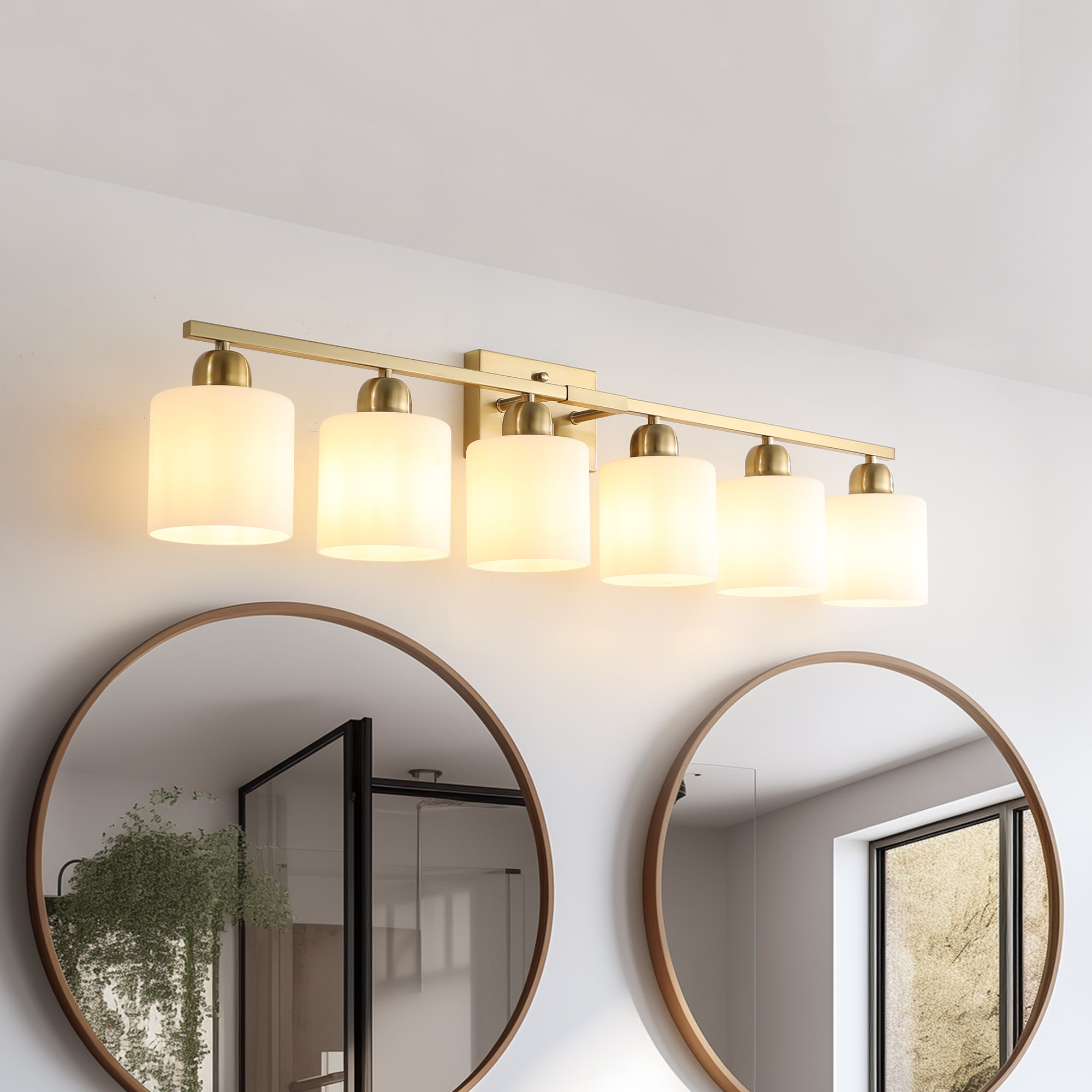 Poinic 38-in 6 Light Copper Modern/contemporary Bathroom Vanity light