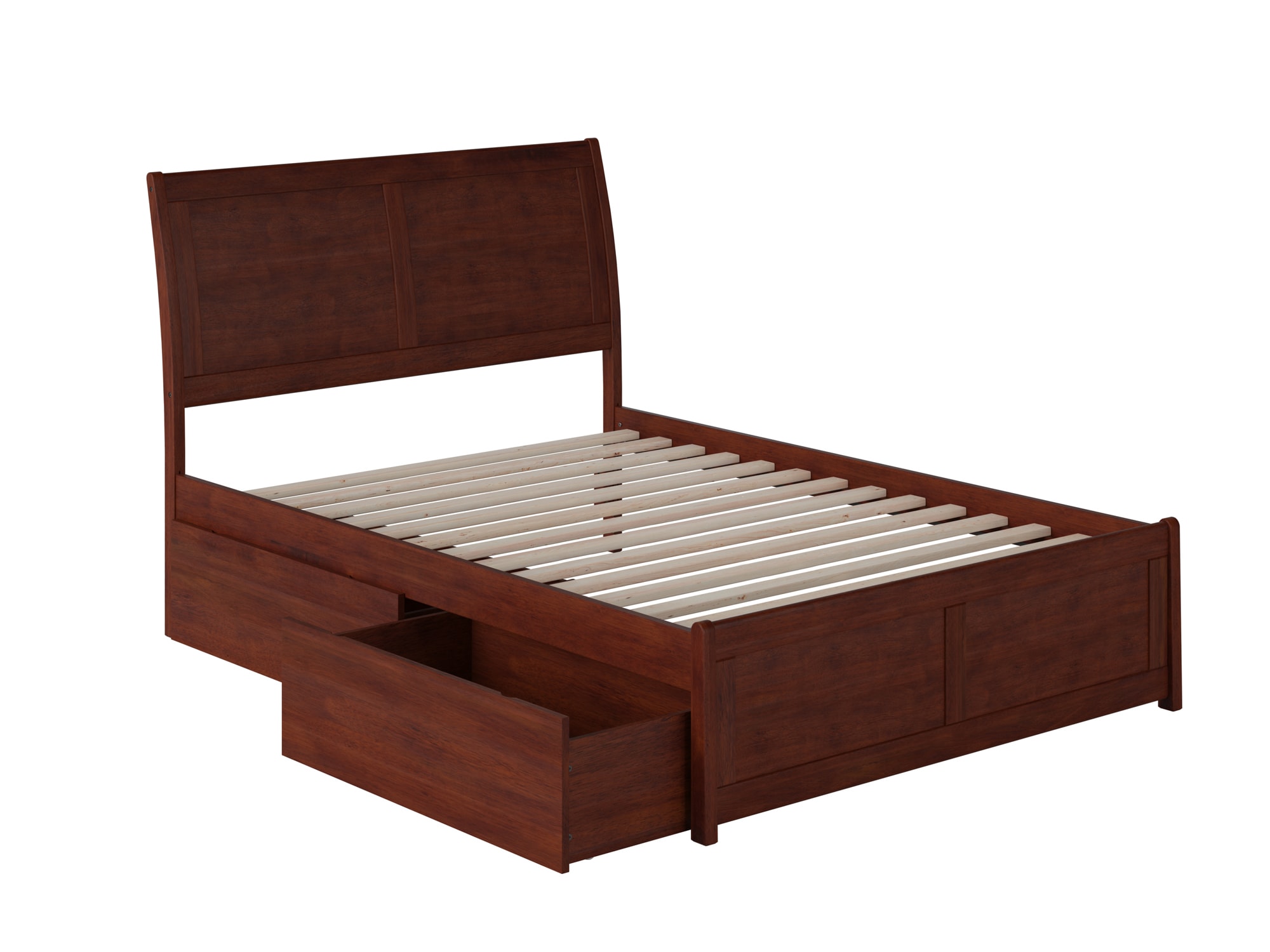 AFI Furnishings AR8936114 Portland Walnut Full Wood Platform Bed with Storage