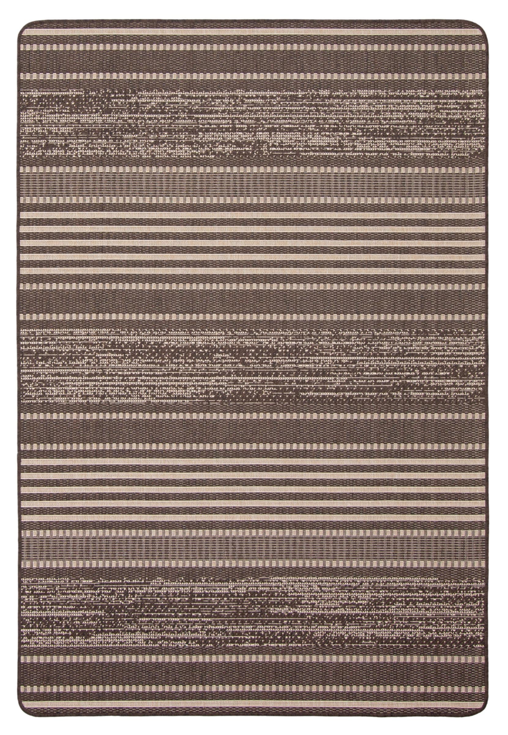 ECARPETGALLERY 353499 4 x 6 (ft) Polypropylene Chocolate Rectangular Indoor Stripe Area rug