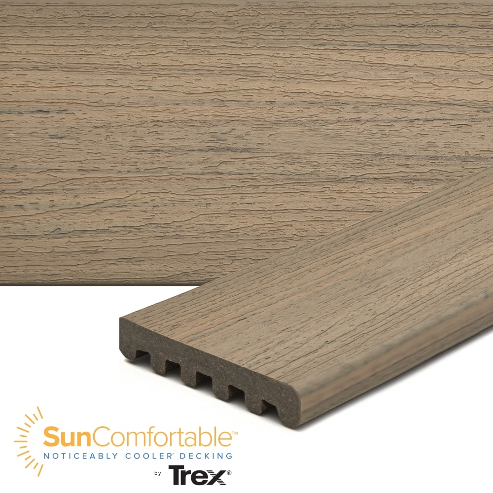 Trex HY010608E2S01 Enhance Naturals 1-in x 6-in x 8-ft Honey Grove Square Composite Deck board