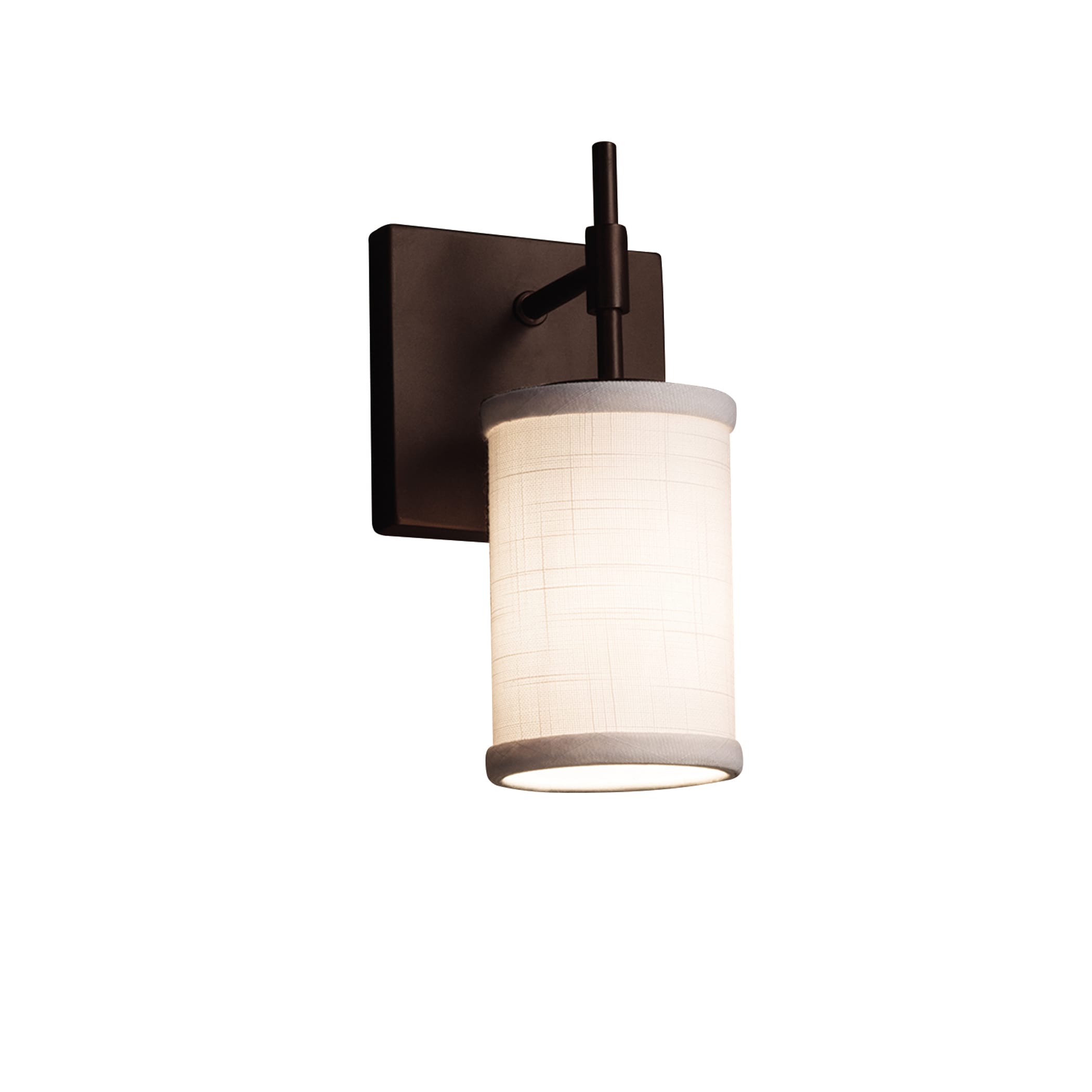 Justice Design Group FAB-8411-10-WHTE-DB Textile 4.5-in W 1-Light Dark Bronze Transitional Wall Sconce