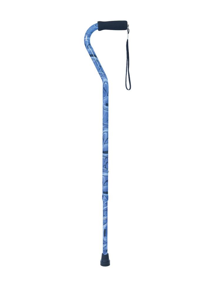 Essential Medical Supply Offset Cane with Rib Handle with Ocean Design