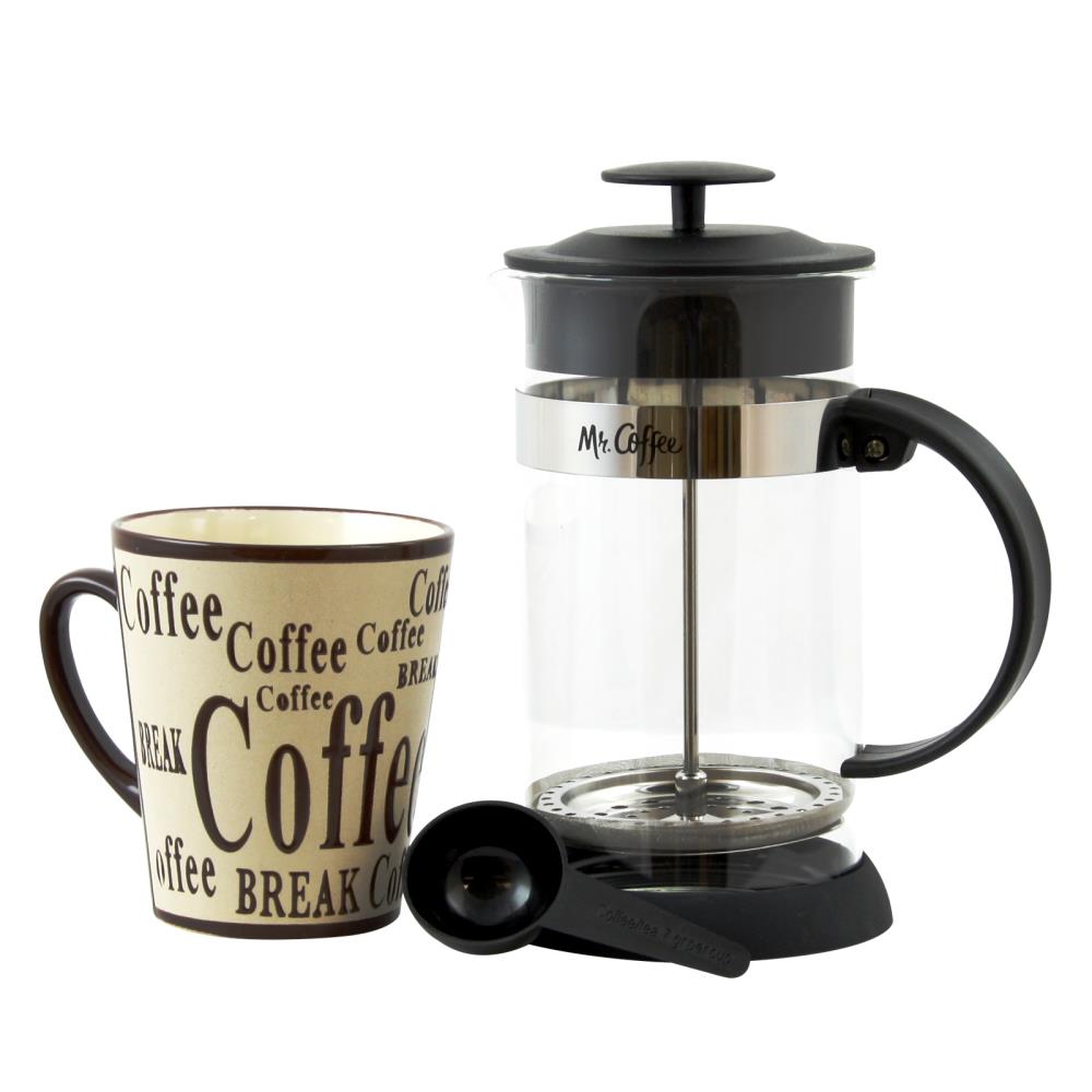 Mr Coffee Polka Dot Brew Coffee Press, Silver, 32 oz