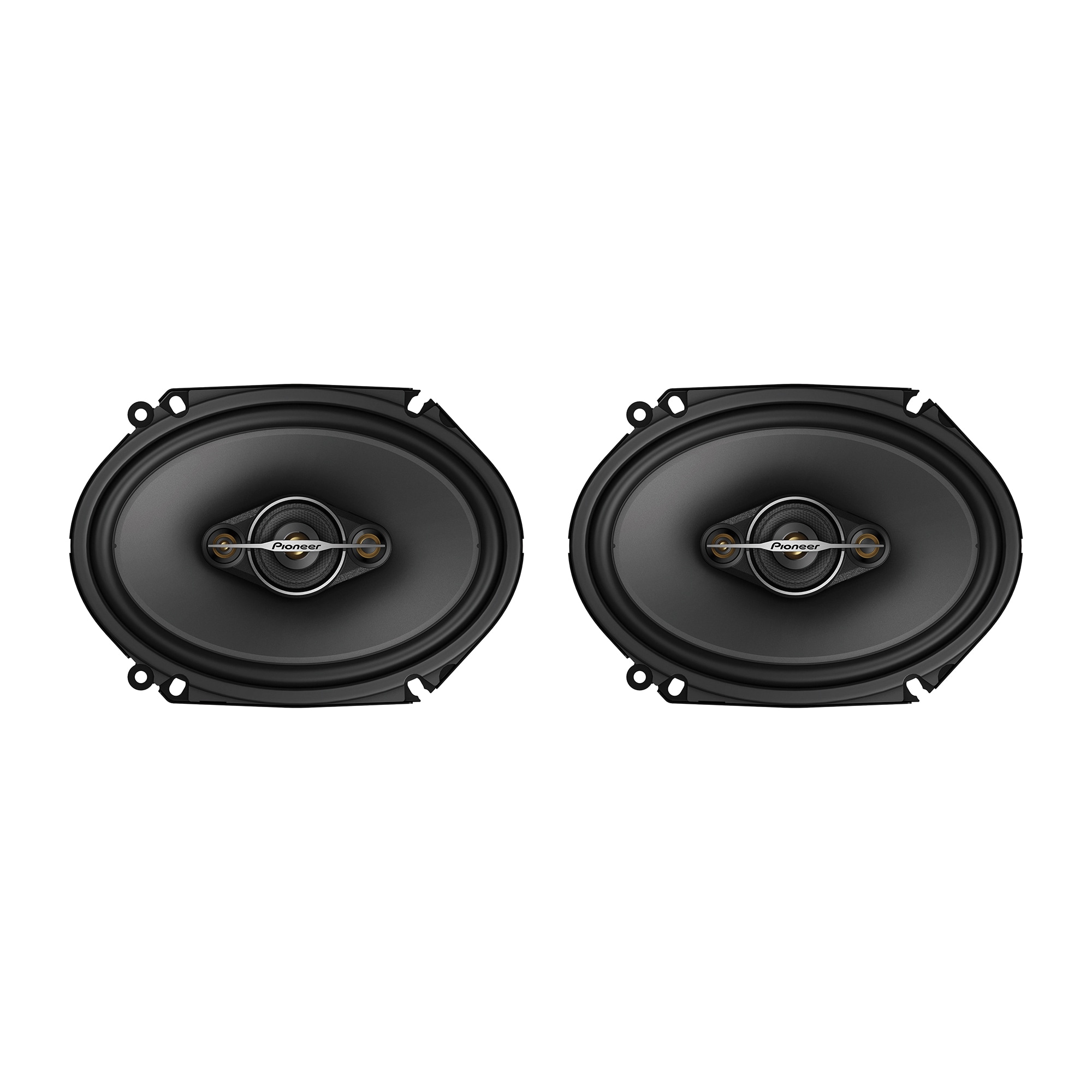 Pioneer PIOTSA6881F TS-A6881F 6-in x 8-in 350-Watt 4-Way Full-Range Coaxial Speakers Black and Gold, Max Power 2 Pack