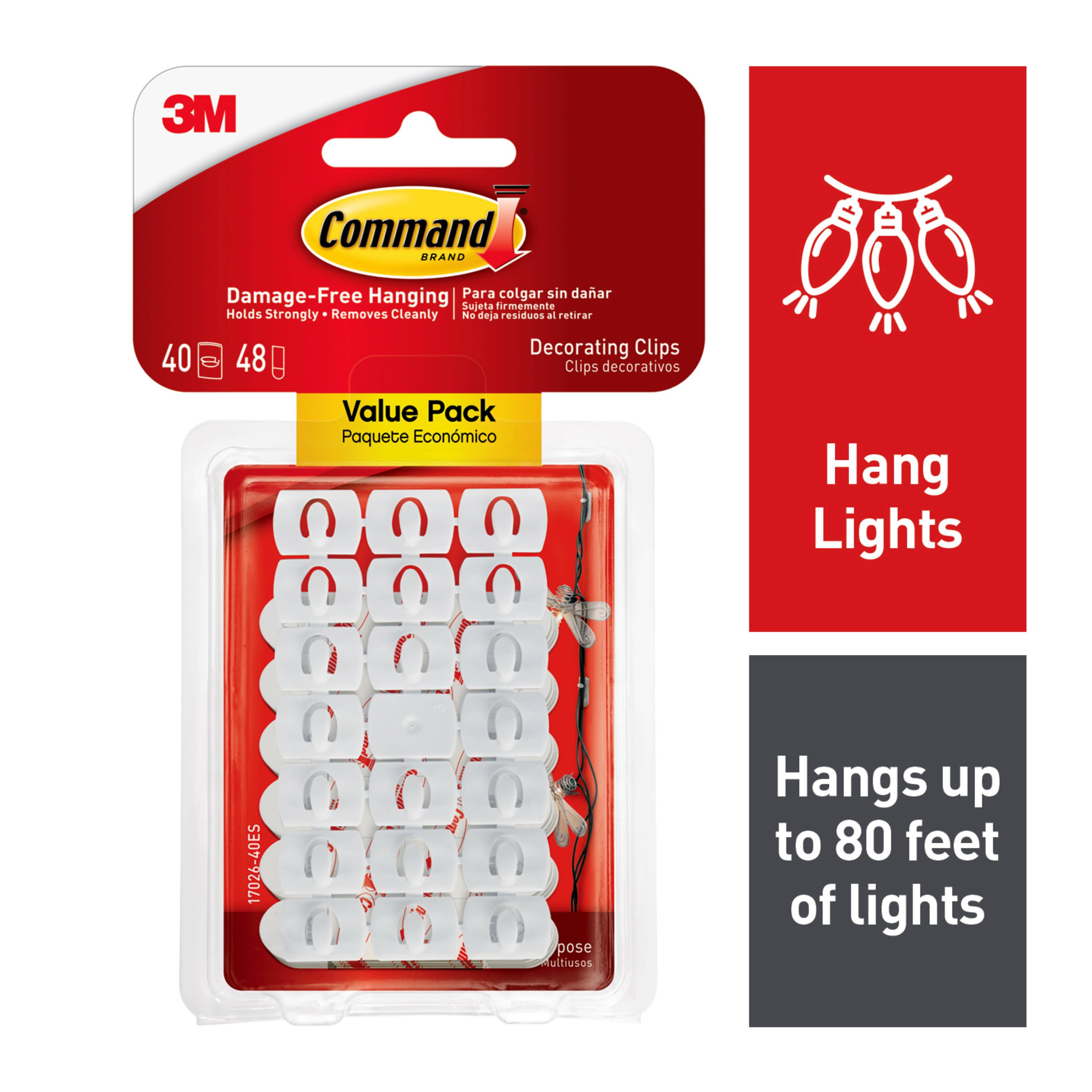 Command Decorating Clips, White, 40-Clips (17026-40ES)