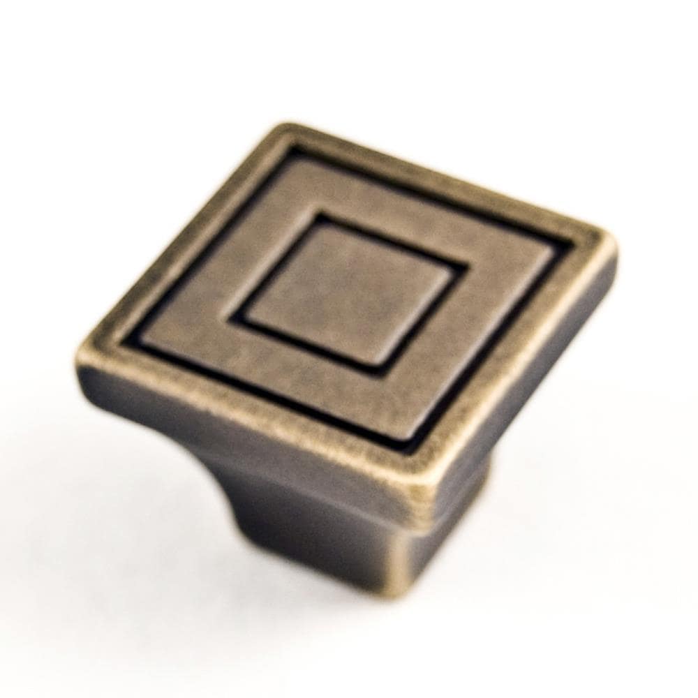 RK International CK 770-AE Antique English Square Transitional Cabinet Knob