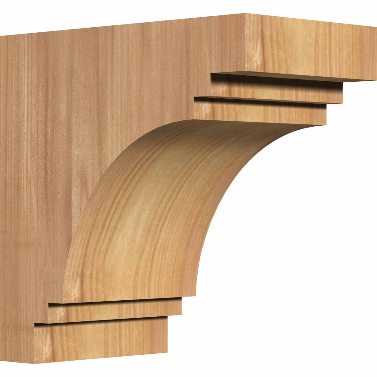 Ekena Millwork COR04X06X06PEC00SWR 3.5-in x 6-in x 6-in Pescadero Unfinished Western red cedar Wood Paintable/Stainable Corbel