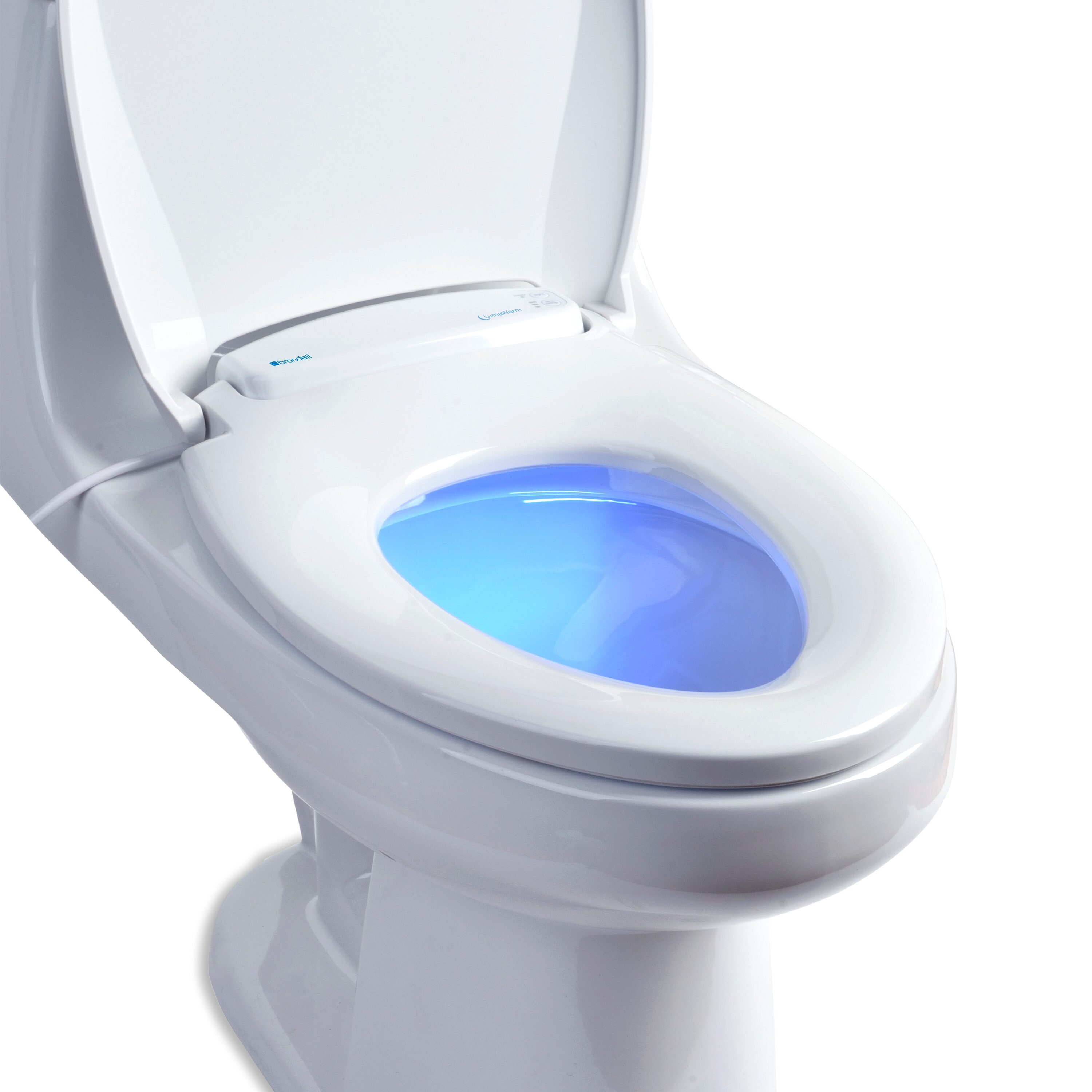 Brondell LumaWarm Plastic White Elongated Soft Close Heated Toilet Seat #L60-EW