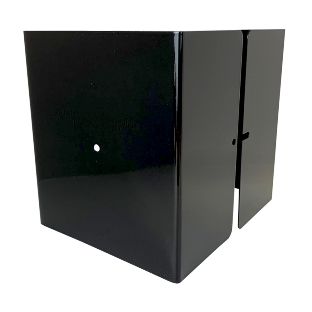 Fence Armor FA6X6VBMB-6 Pro Protection (6-in Tall) Post Protector 6-in Black Galvanized steel Post guard For Multiple fence types