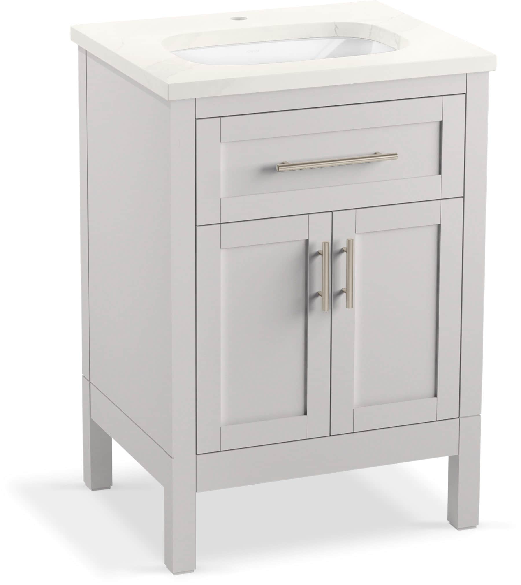 Hadron 24" Atmos Grey Freestanding Bathroom Vanity with Quartz Top