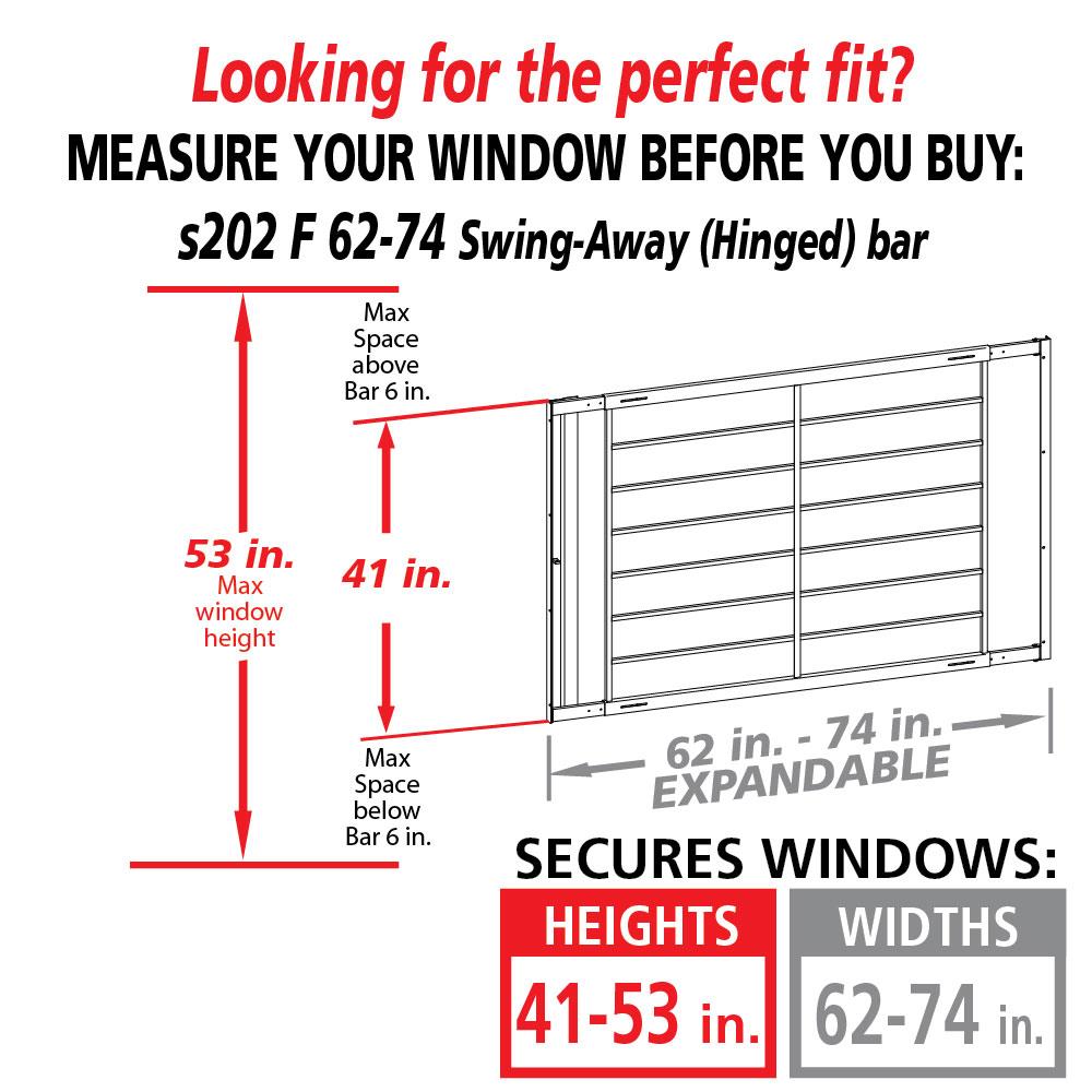 Mr. Goodbar S202 F 62-74 Window-Security-Bars - View #2