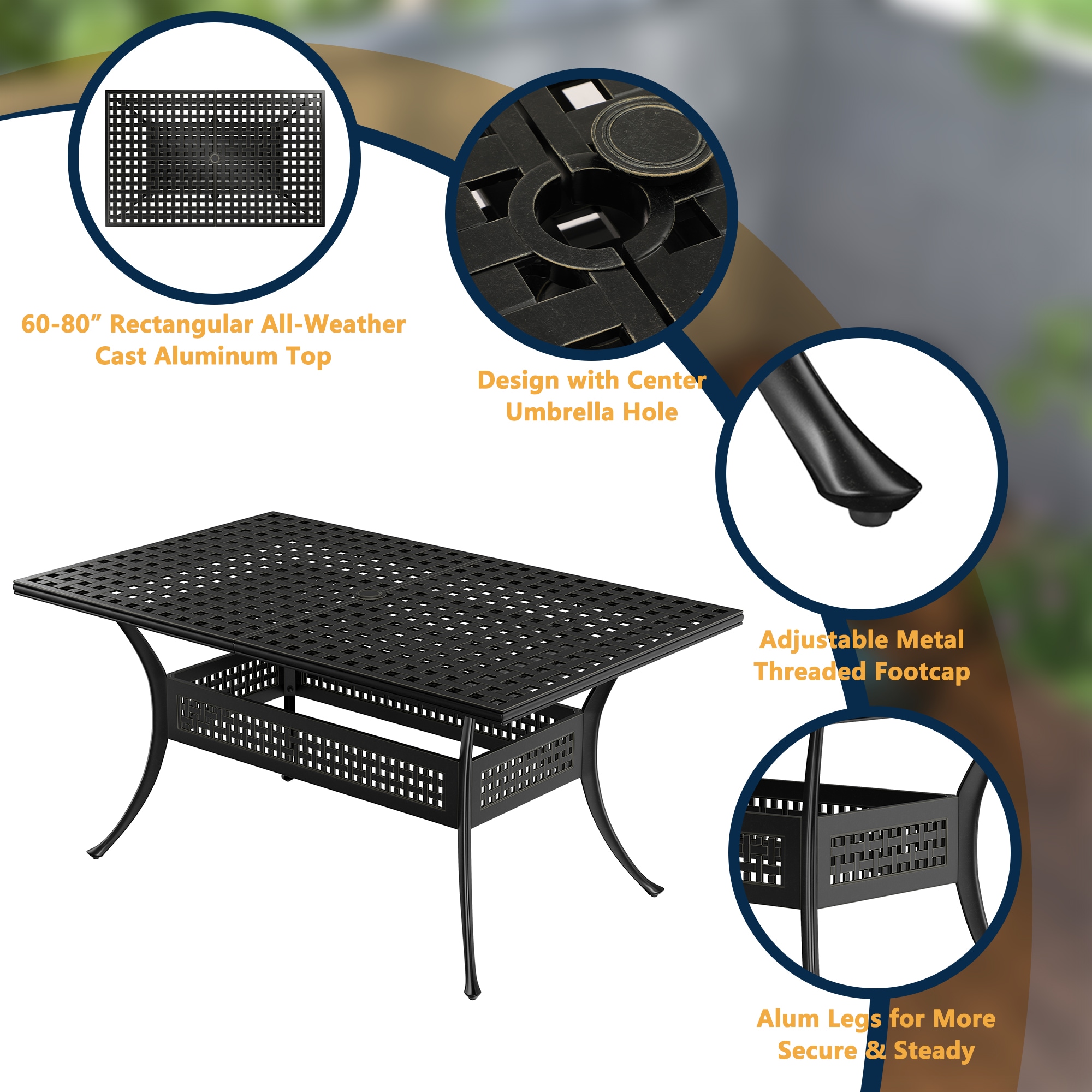 Clihome CL-LDSS6080DT Patio-Tables - View #9