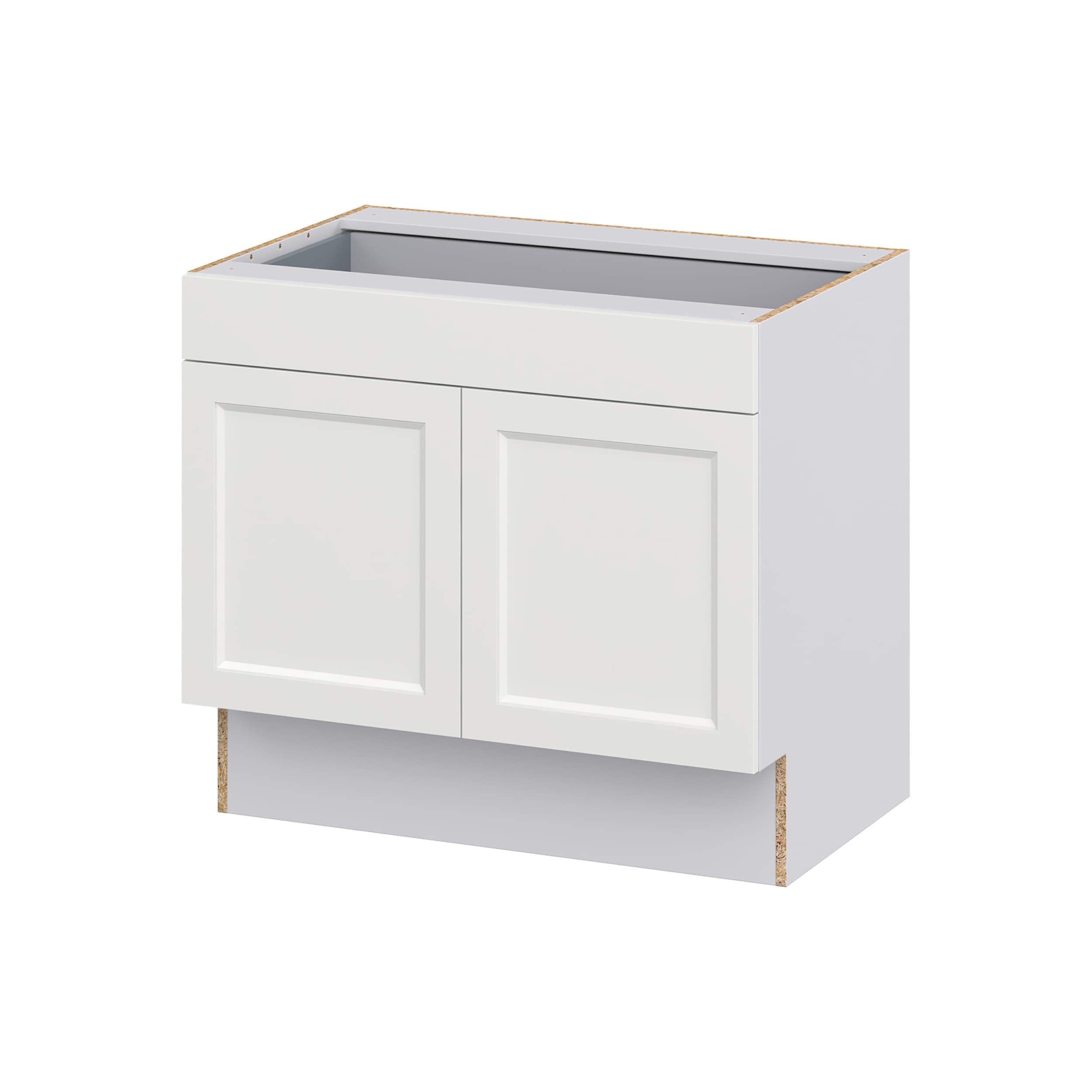 Riviera 36-in W x 32.5-in H x 24-in D Bright White 1-Drawer Base Fully Assembled Cabinet (Recessed Panel Shaker Style) | - Hugo&Borg DSB36ADA-RI