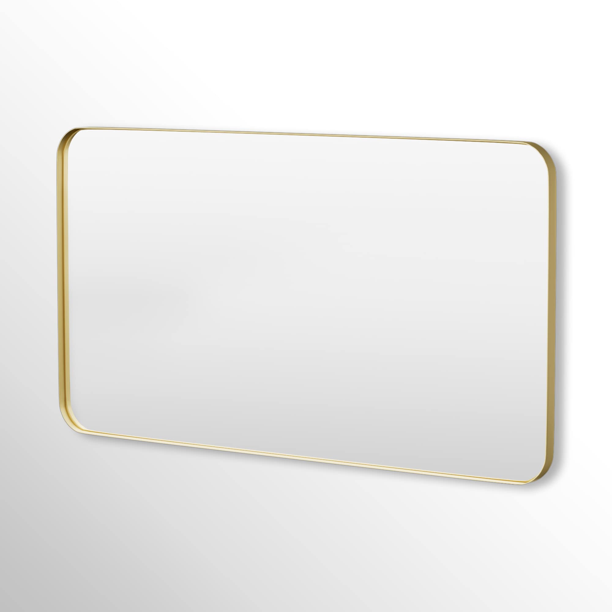 FurniFusion 55-in W x 30-in H Rectangle Gold Framed Wall Mirror