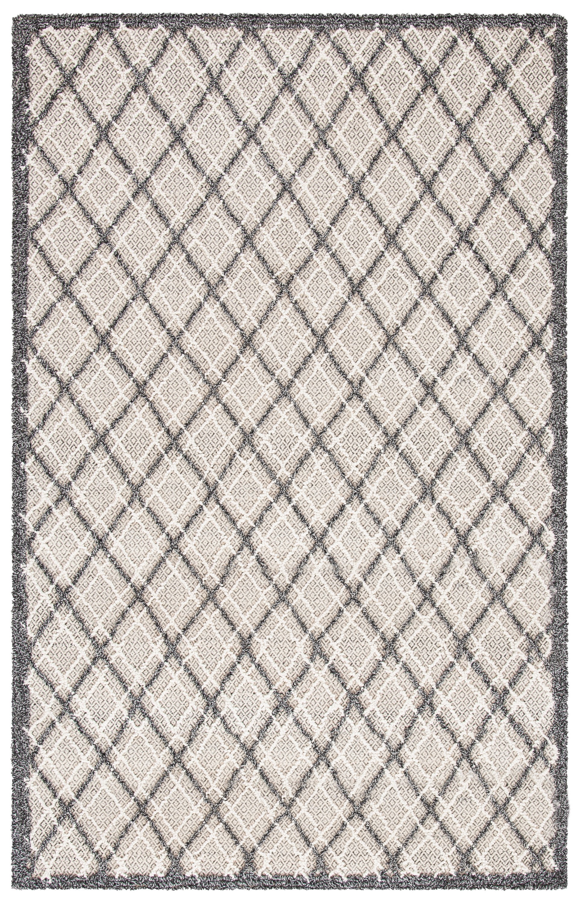 Hand-Tufted Gray and Light Gray Wool 4' x 6' Area Rug