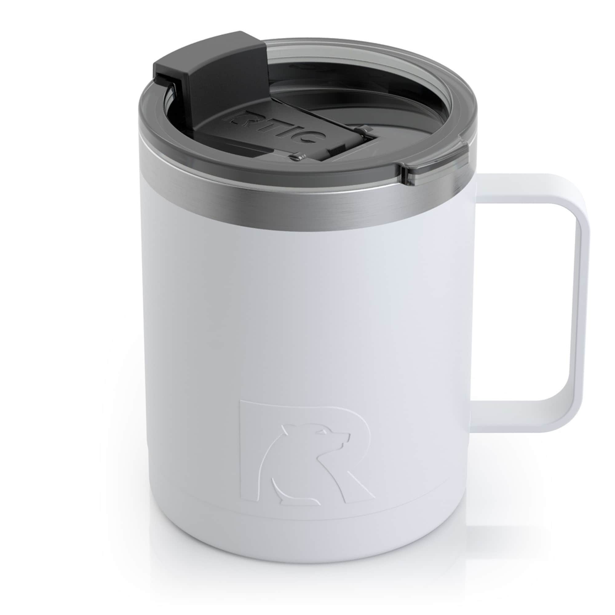 RTIC 16 oz Coffee Travel Mug with Lid and Handle, Stainless Steel  Vacuum-Insulated Mugs, Leak