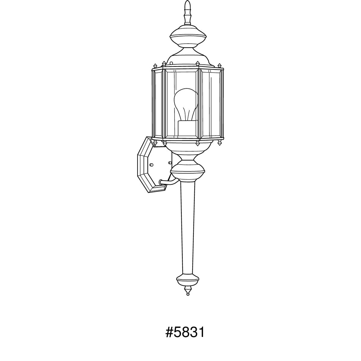 Black Metal Outdoor Wall Lantern with Clear Glass Panels
