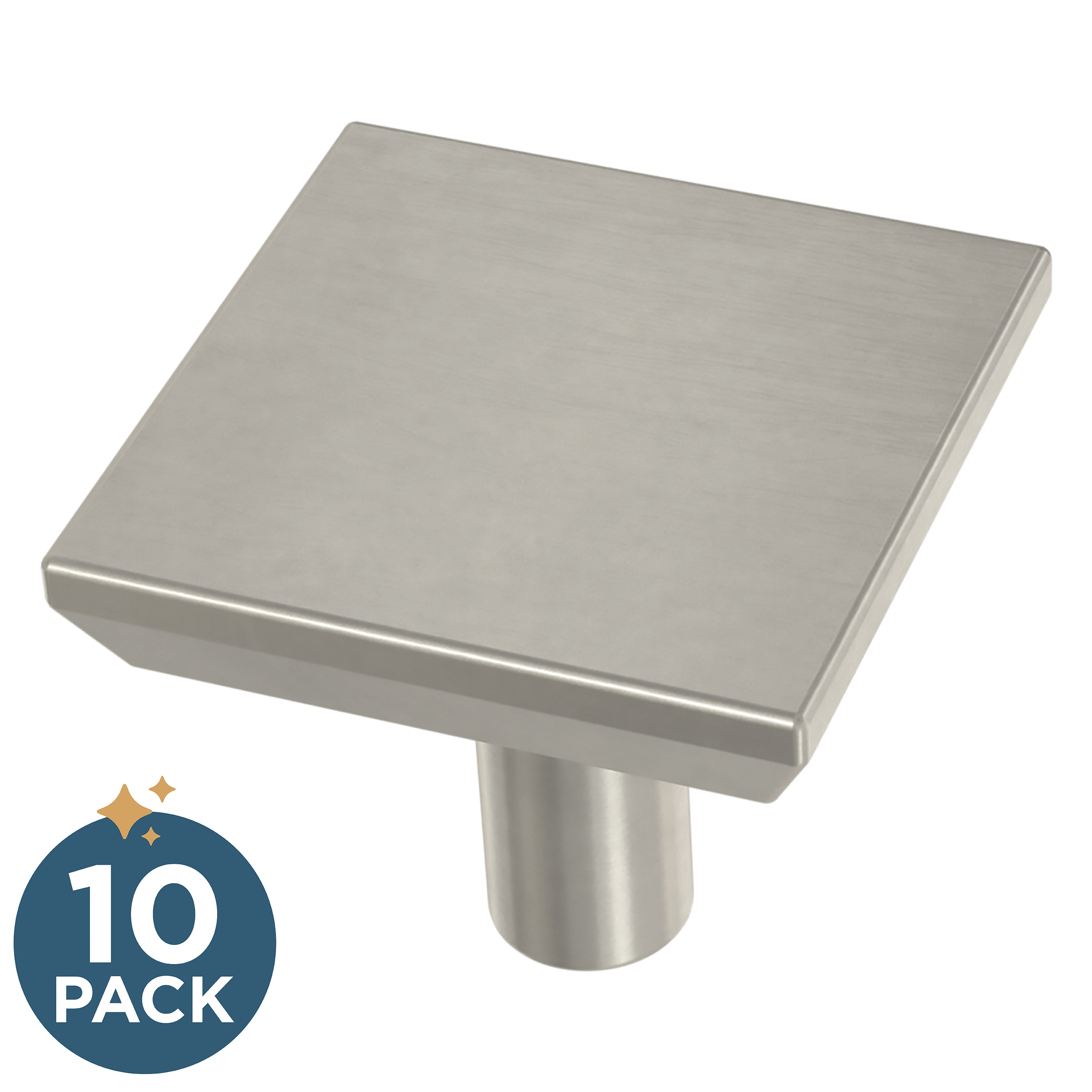 Franklin Brass P40847K-SN-C Simple Chamfered 1-3/25-in Satin Nickel Square Cabinet Knob 10 -Pack