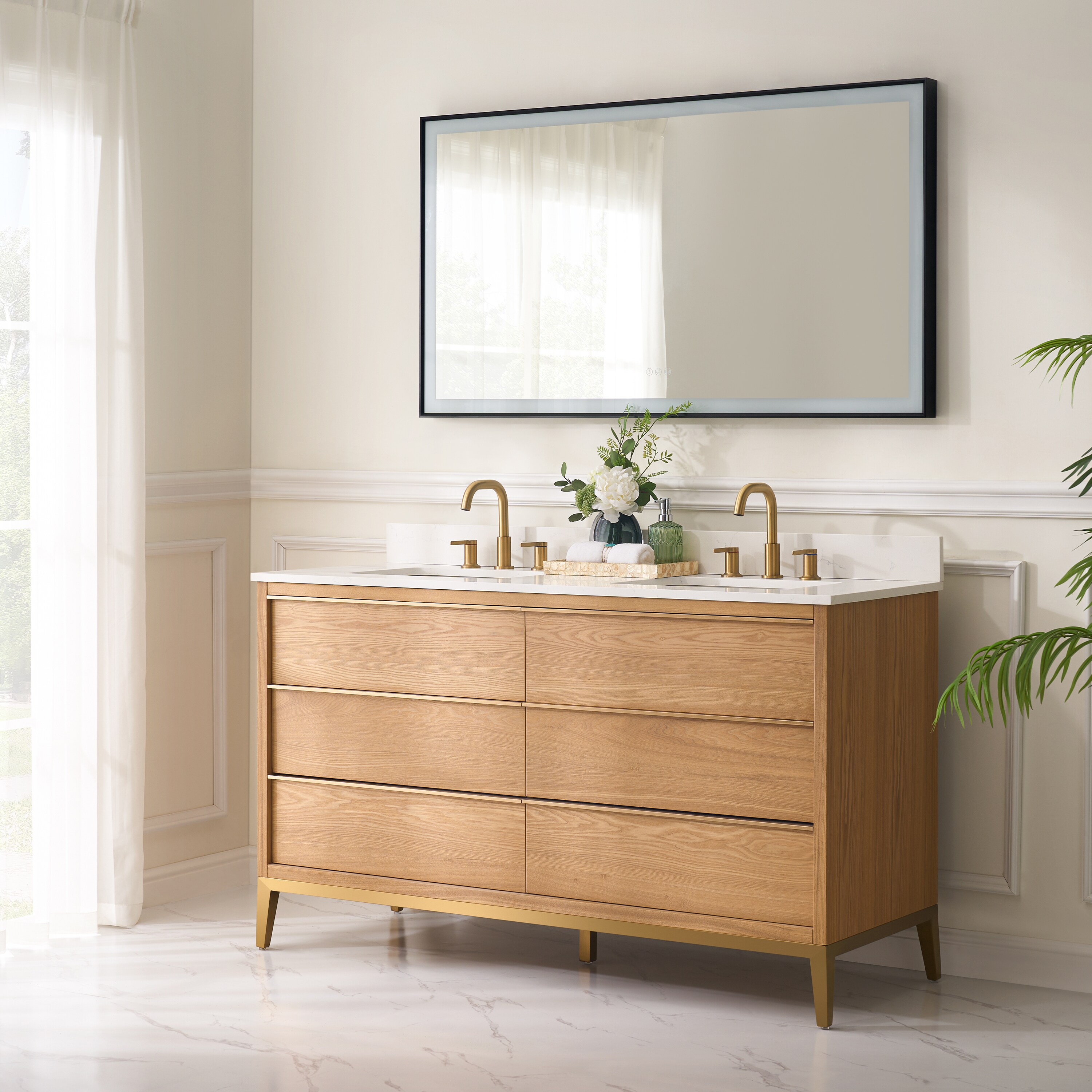 WELLFOR NOLAN60QZ-OAK Bath-Vanity-Combo - View #2