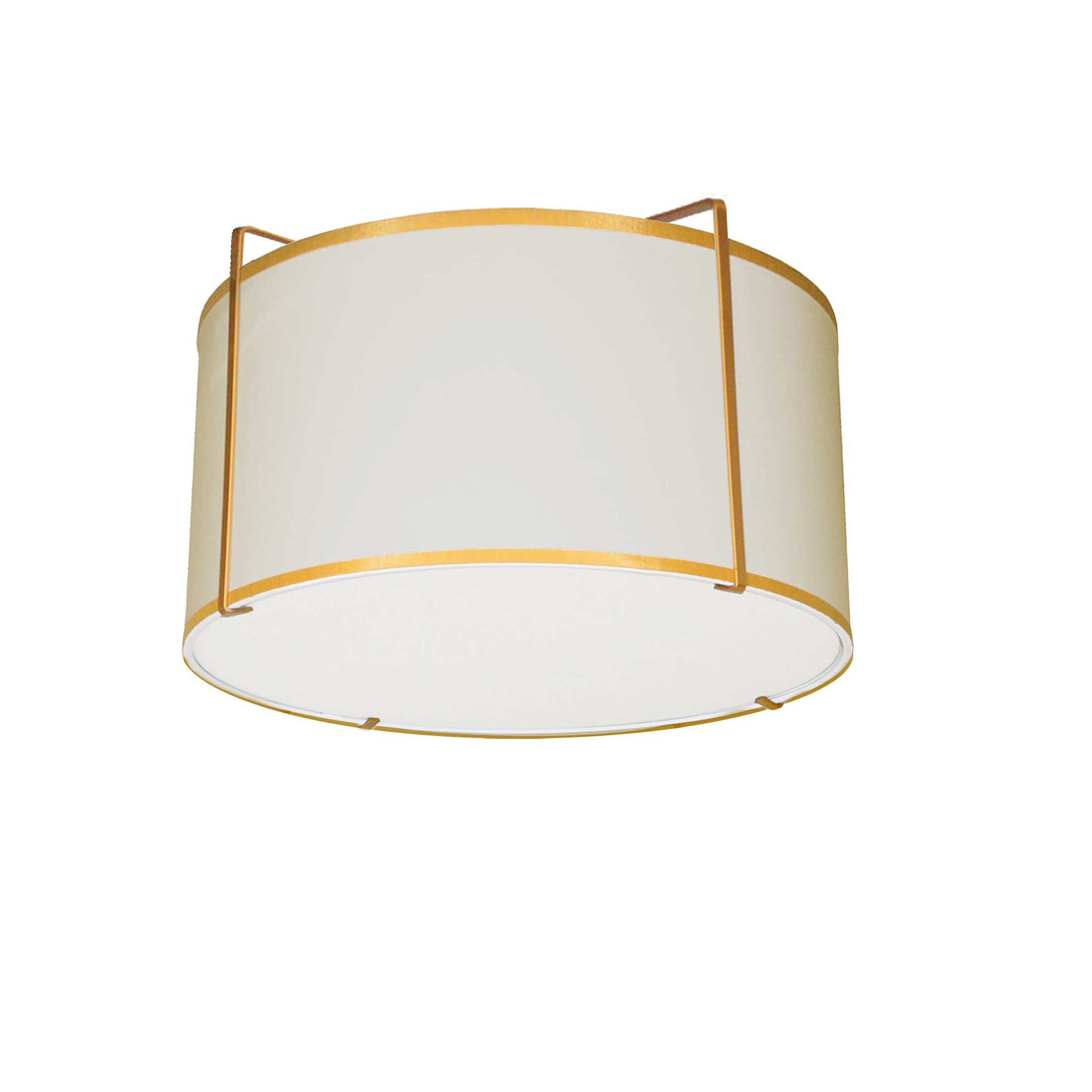 Dainolite TRA-121FH-GLD-CRM Trapezoid 2-Light 12-in Cream LED Flush Mount Light